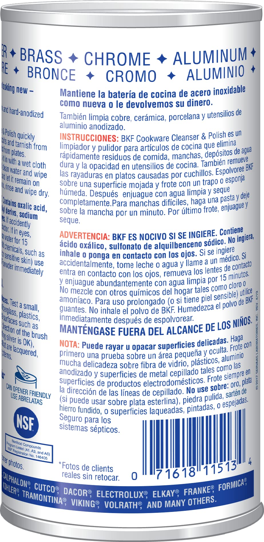 Bar Keepers Friend Cookware Cleanser & Polish, Case of 8, 12 oz
