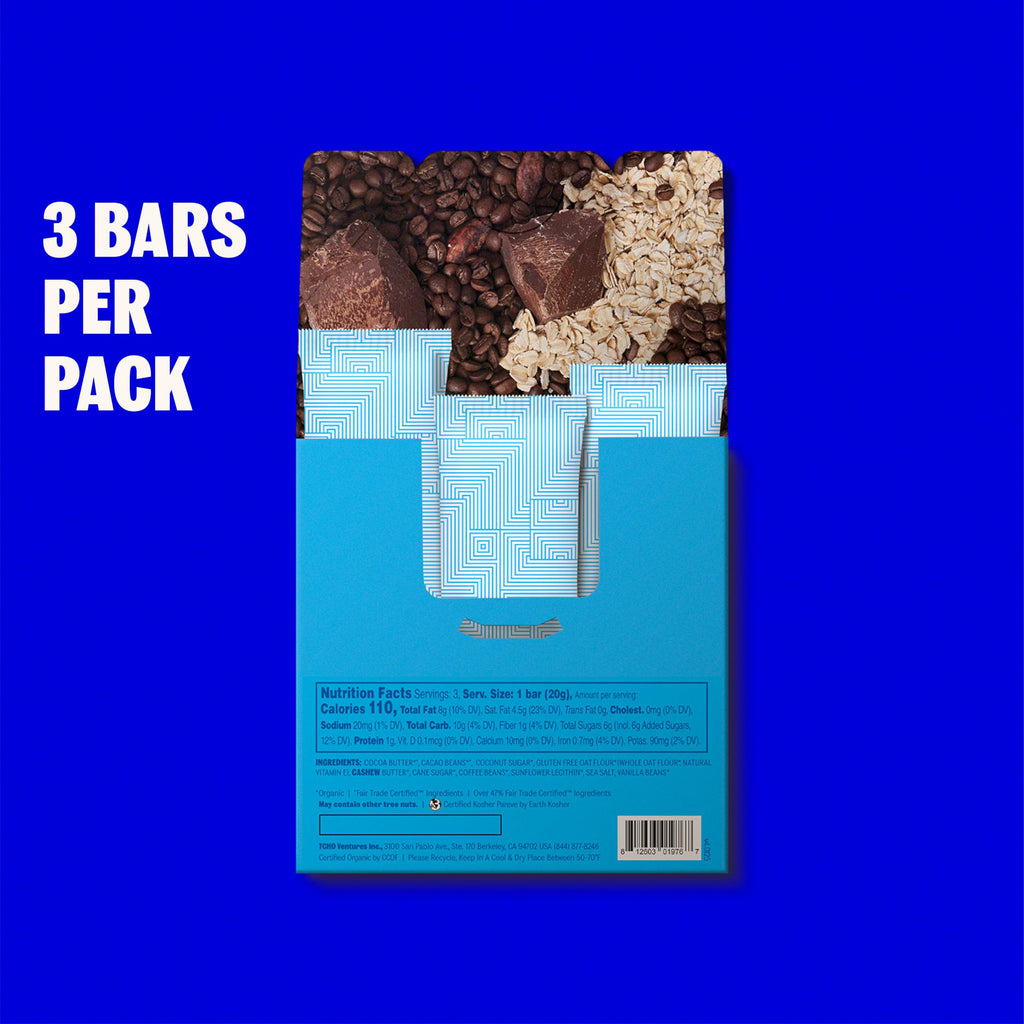 TCHO Organic Choco Latte Chocolate Bar, 2.1 Ounce Bars, Case of 10