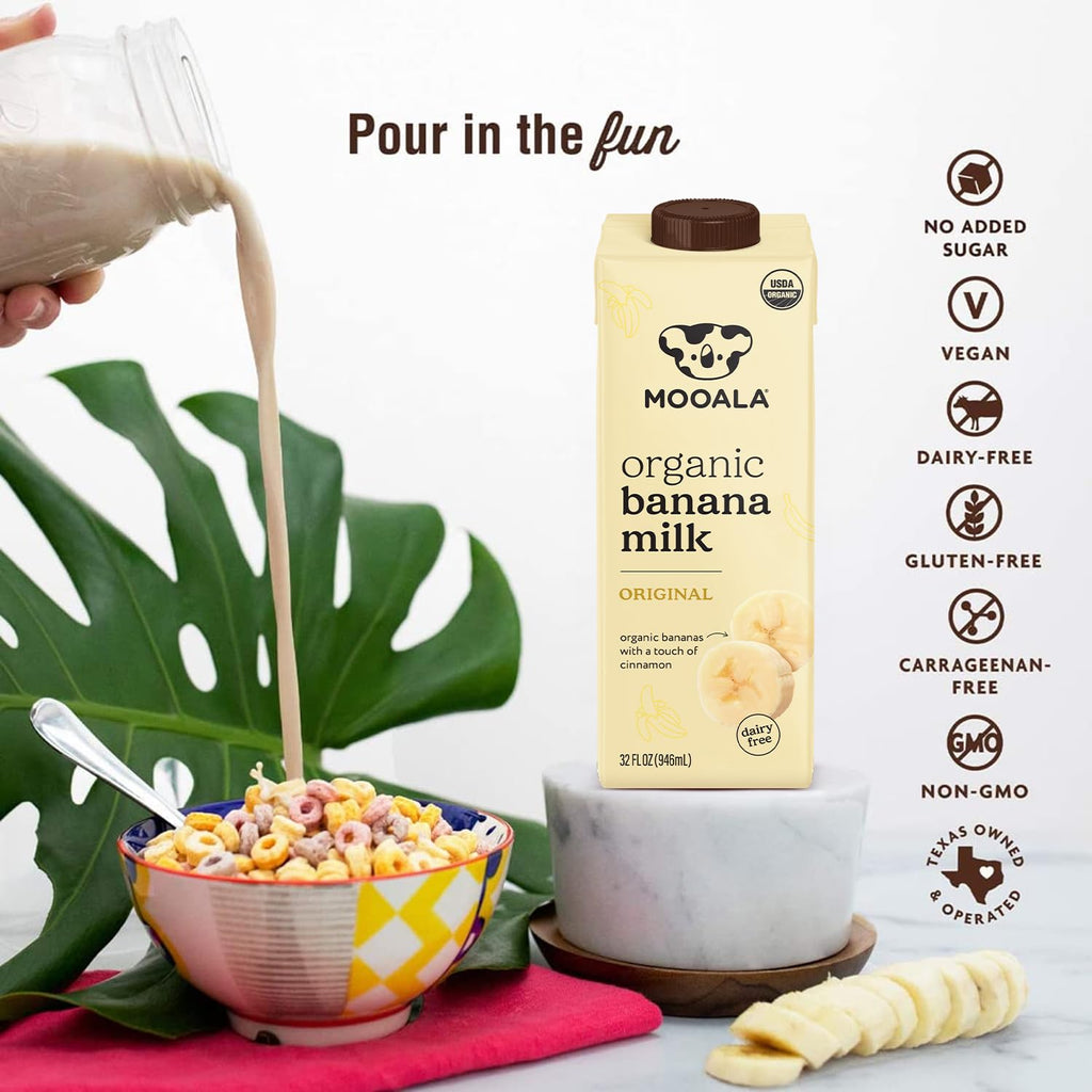 Mooala Organic Original Banana Milk, Case of 6, 32 Fluid Ounce
