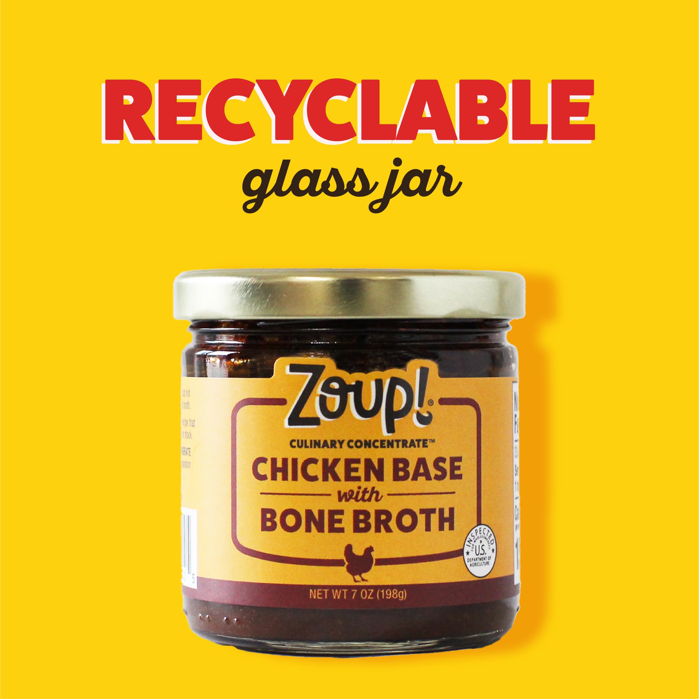 Zoup! Good, Really Good Chicken Bone Broth Base, Case of 6, 7 Ounce