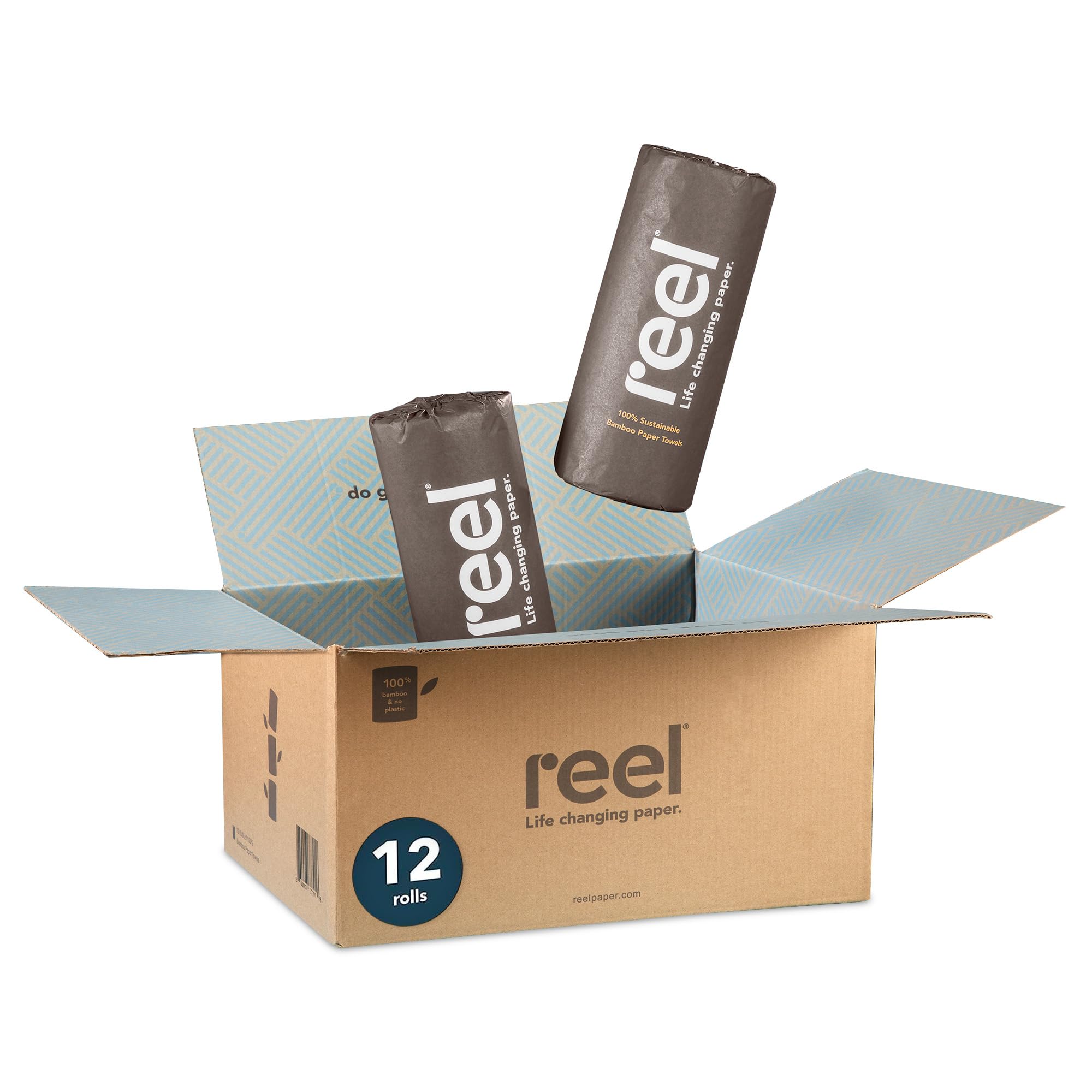 Reel Bamboo Paper Towels, 6 Count Packs, Case of 2