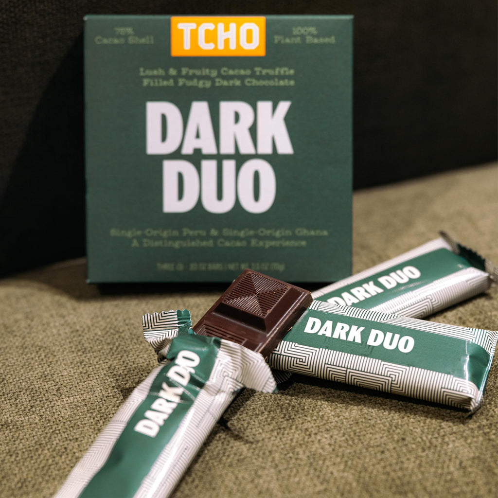 TCHO Organic Dark Duo Chocolate Bar, Case of 10, 2.1 Ounce Bars