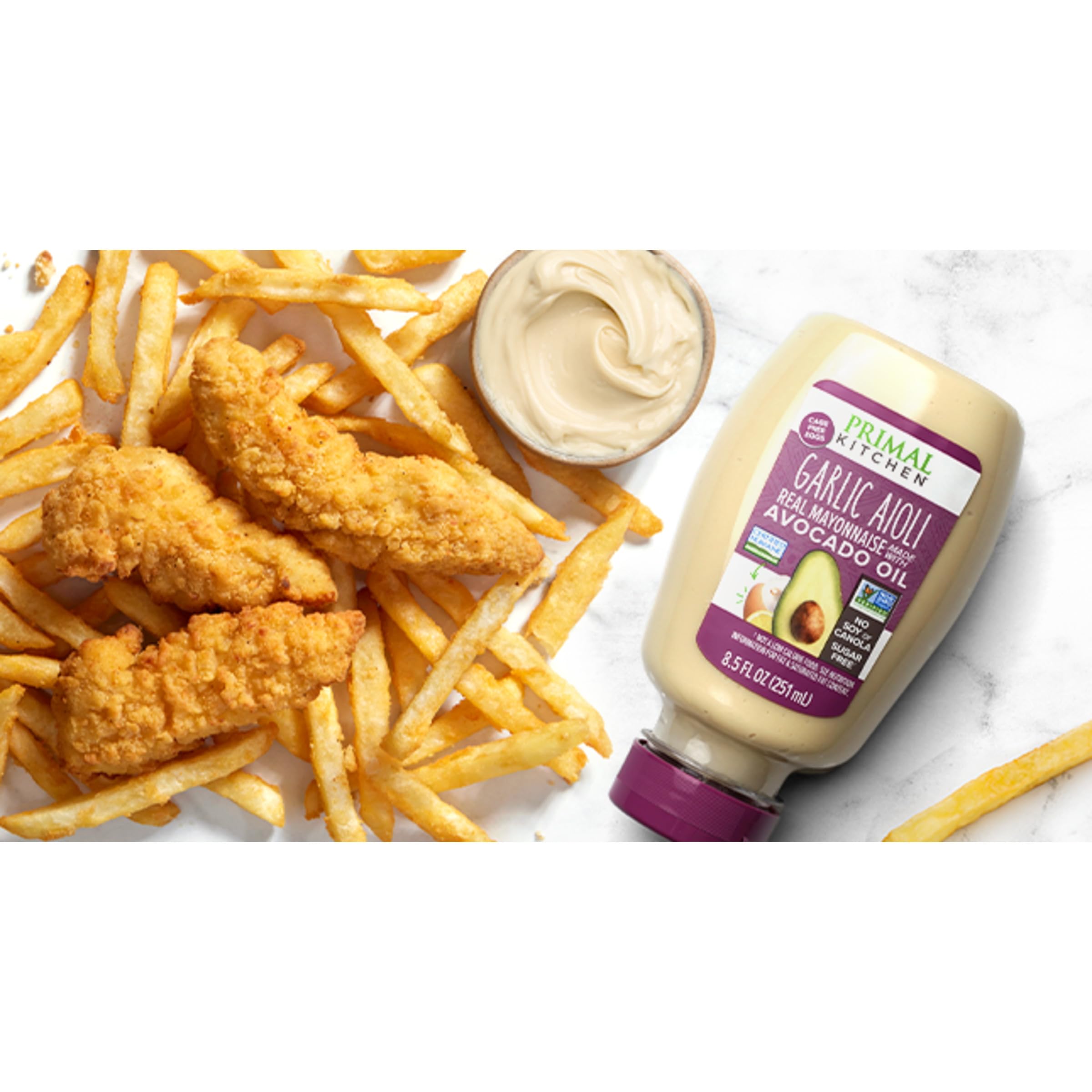 Primal Kitchen Garlic Aioli Avocado Oil Mayo, Case of 6, 8.5 Ounce