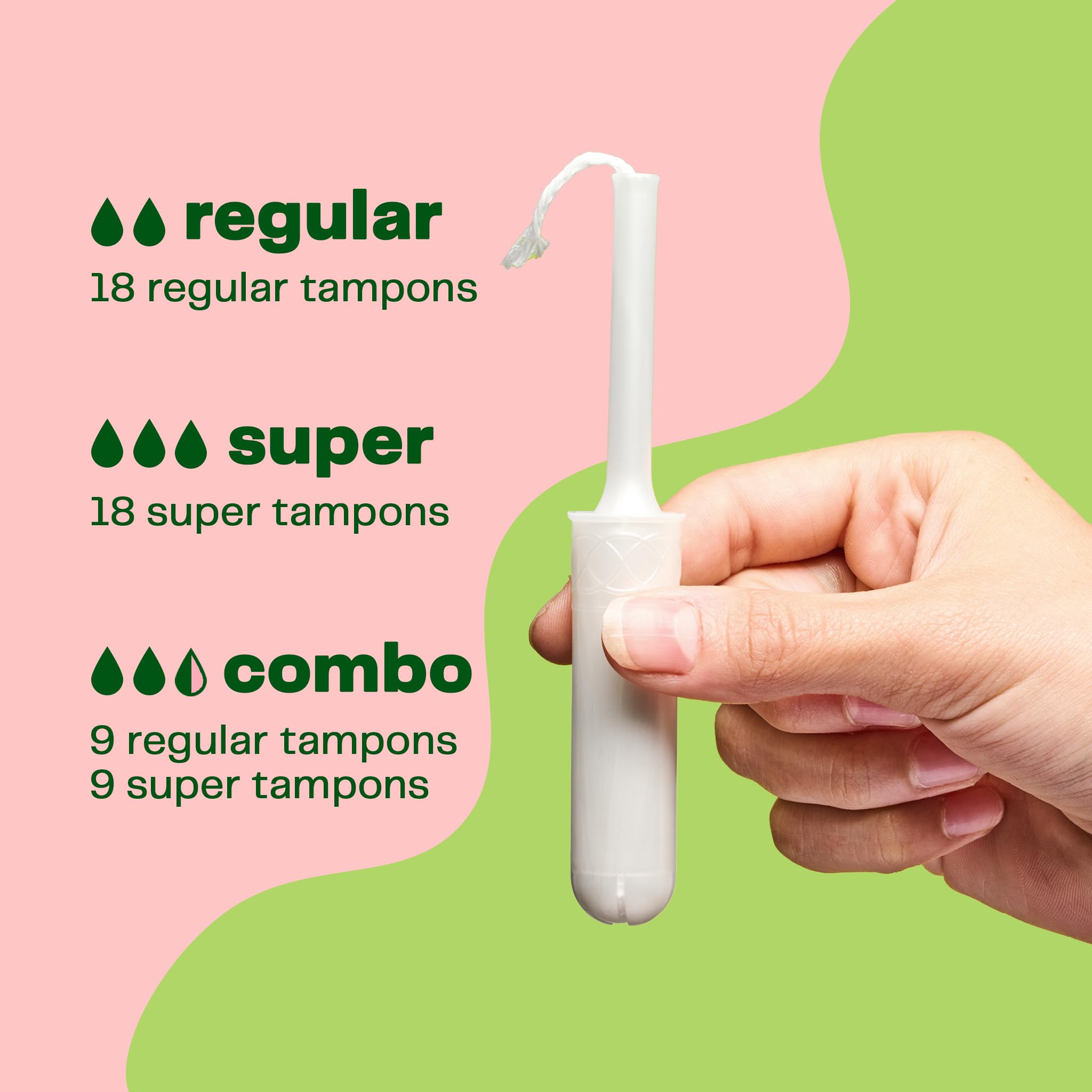 Viv For Your V Organic Cotton Regular Tampons with BPA-Free Applicator, 18 Count