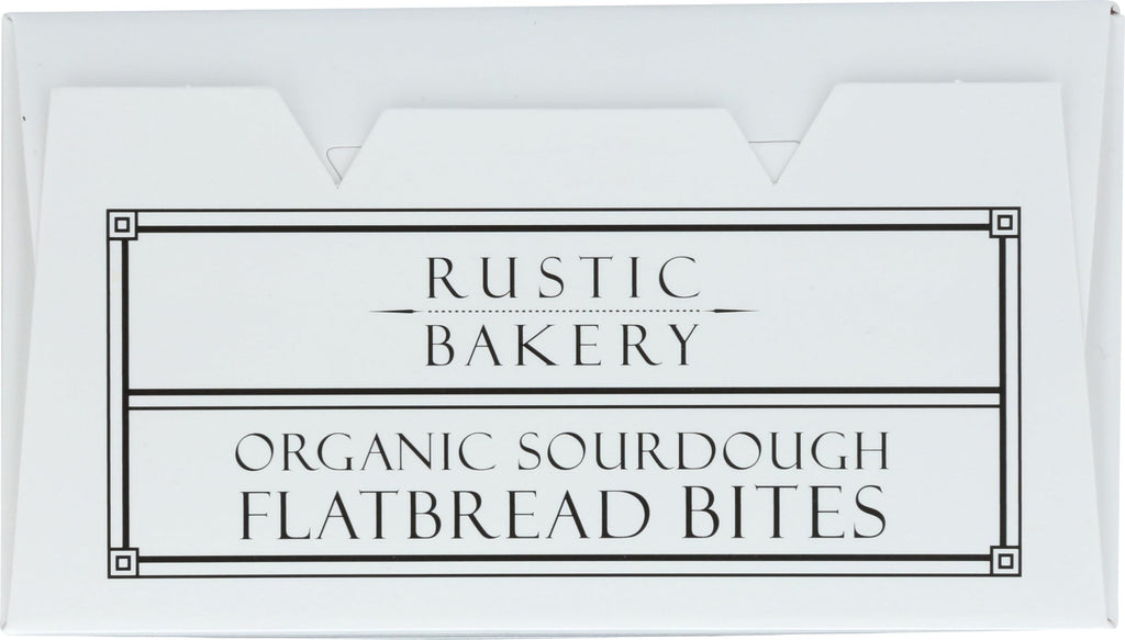 Rustic Bakery Organic Olive Oil And Sel Gris Sourdough Flatbread Bites Crackers, Case of 12, 4 Ounce Boxes