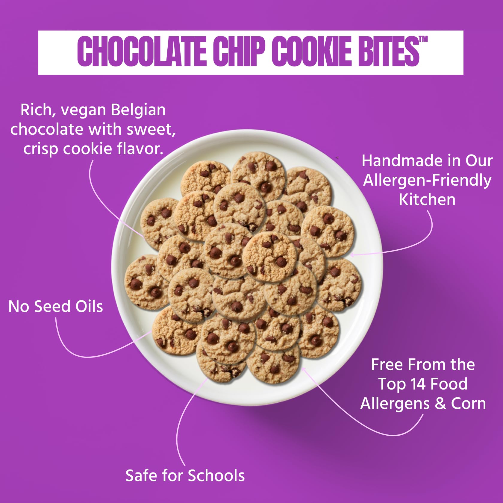 Every Body Eat Chocolate Chip Cookie Bites, Case of 6, 5 Ounce Bags