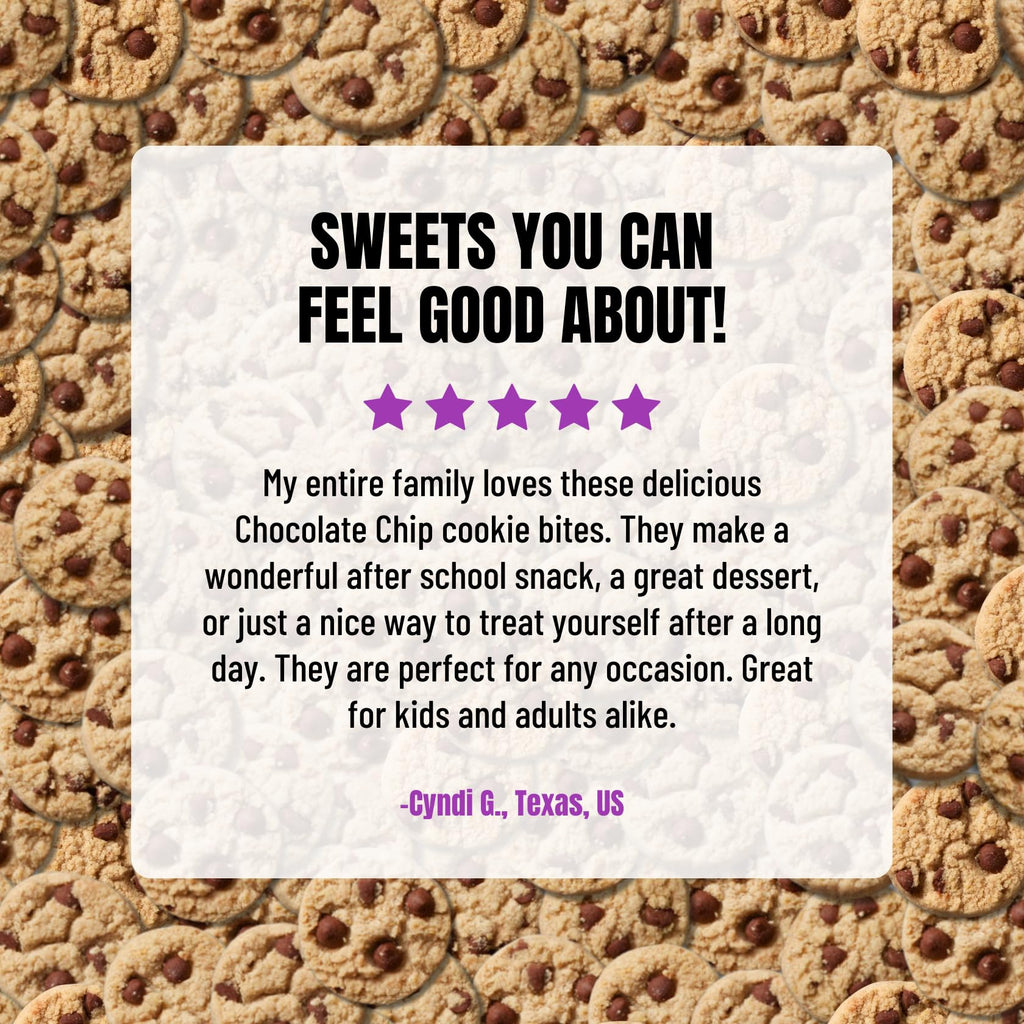 Every Body Eat Chocolate Chip Cookie Bites, Case of 6, 5 Ounce Bags