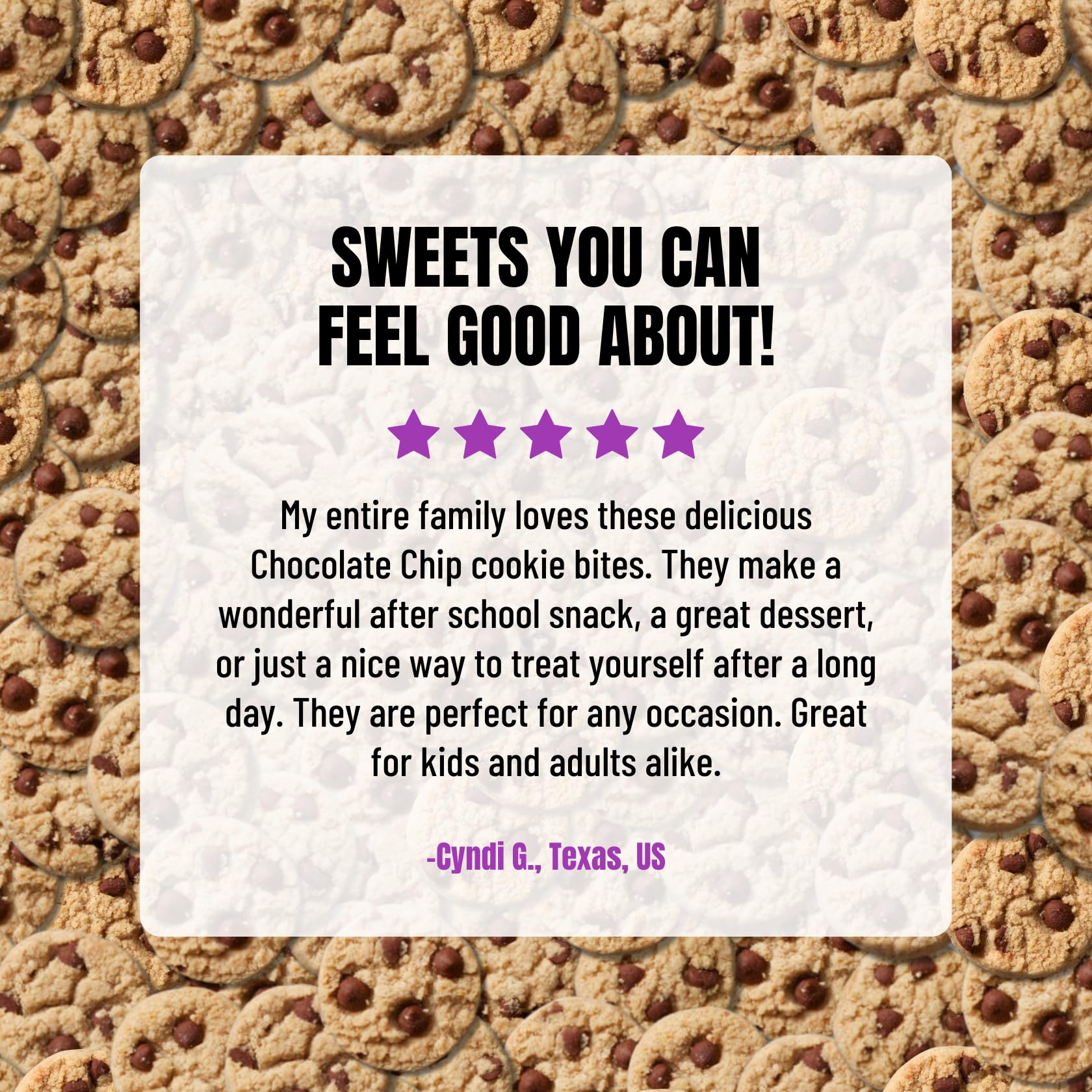 Every Body Eat Chocolate Chip Cookie Bites, Case of 6, 5 Ounce Bags