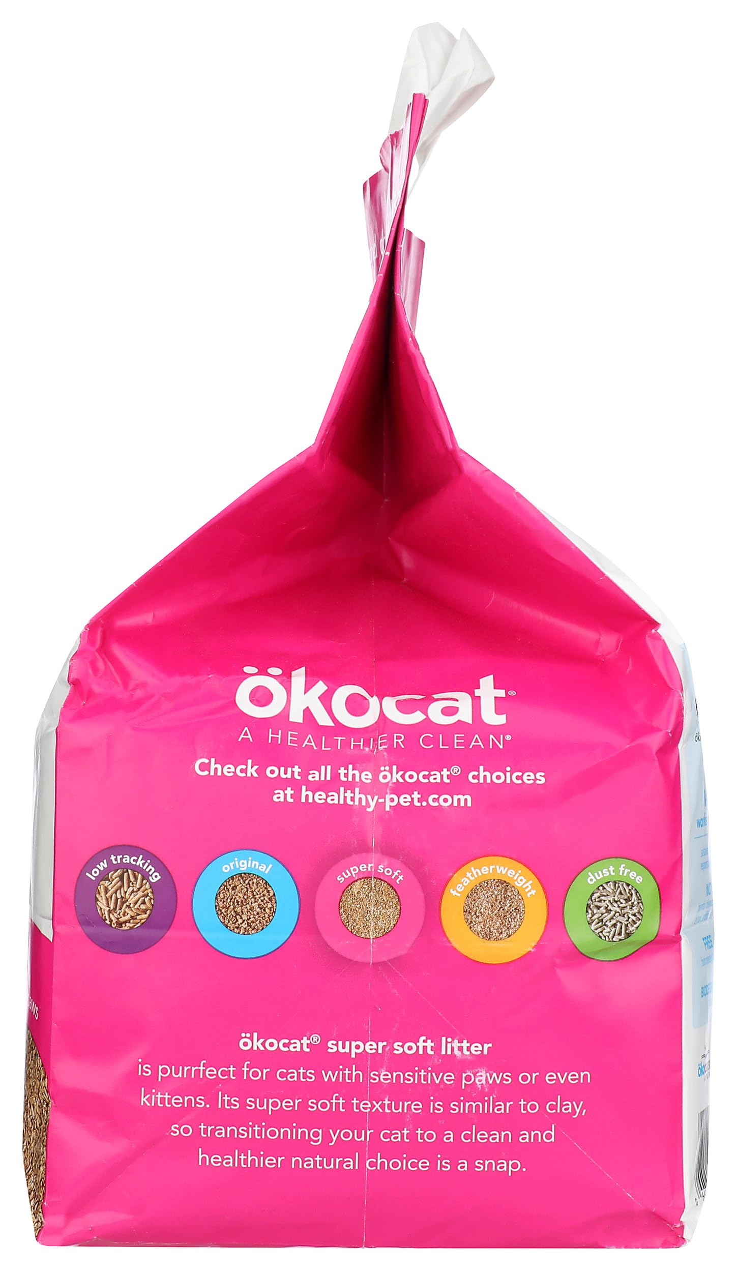 Okocat Super Soft Clumping Wood Cat Litter, Case of 4, 8 lb