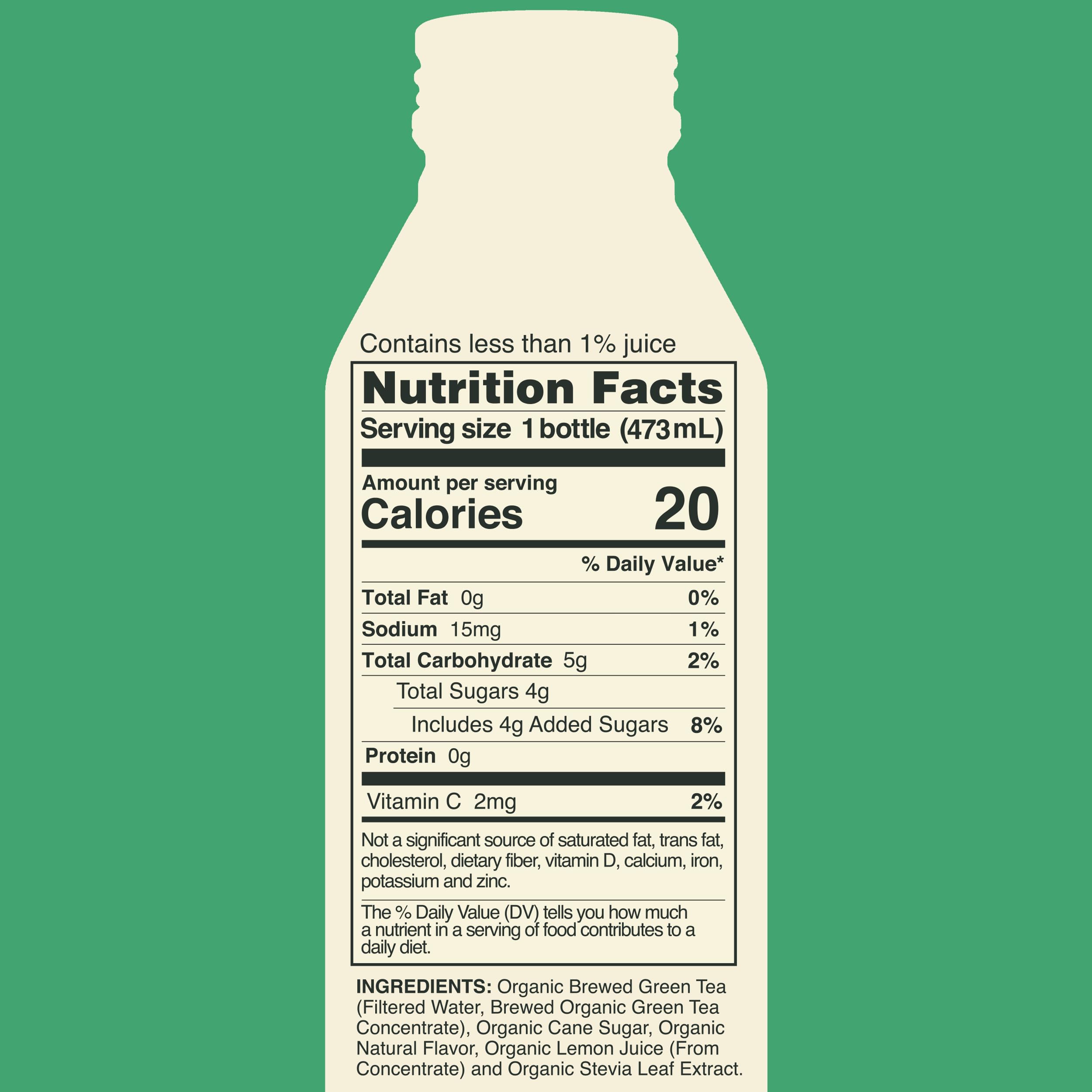 Saint James Organic Original Green Tea, Case of 12, 16 fl oz
