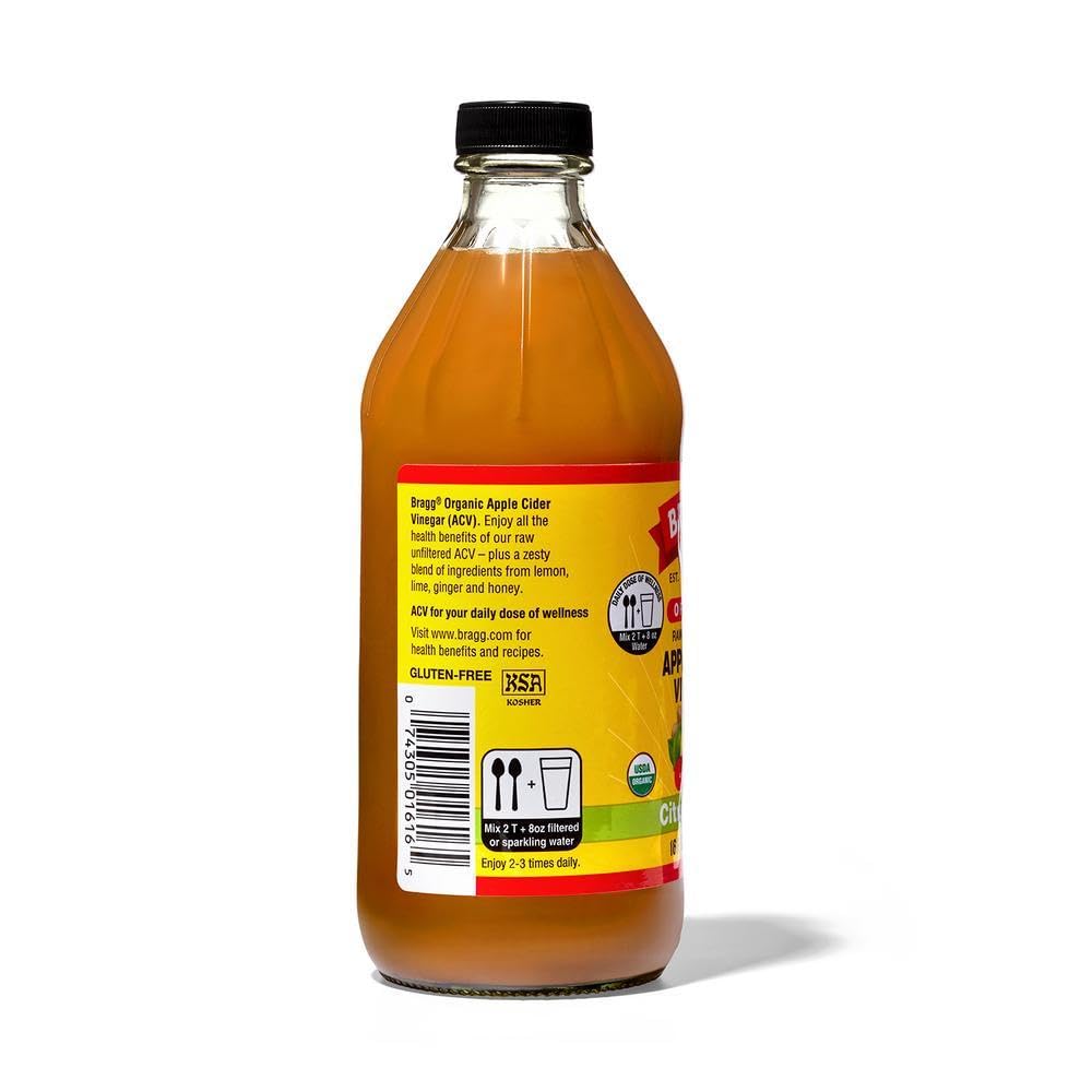 Bragg Organic Apple Cider Vinegar Drink with Citrus Ginger, Case of 6, 16 Fluid Ounce