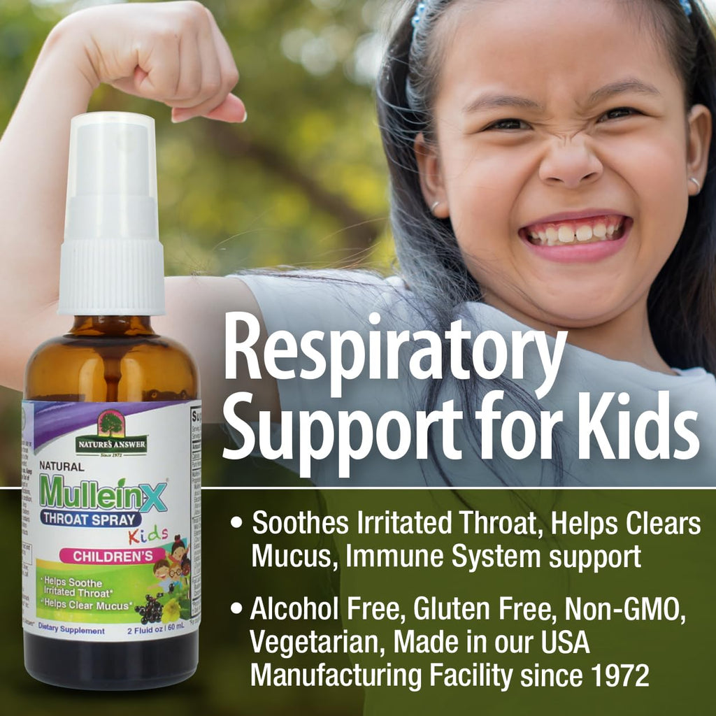 Nature's Answer Mullein-X Kids Throat Spray, 2 Ounces