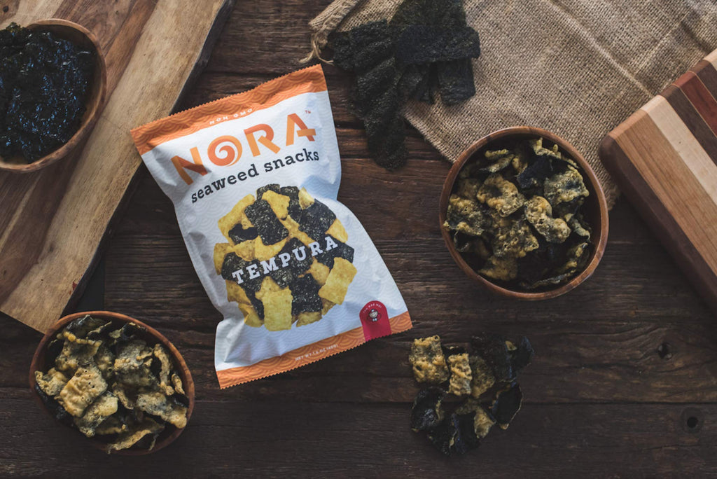 Nora Snacks Tempura Original Seaweed Snack, Case of 12, 1.41 Ounce Bags