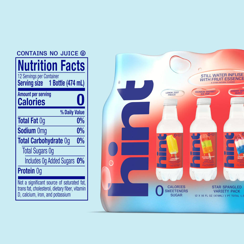 Hint Summer Classics Variety Pack Fruit-Infused Bottled Water, Case of 12, 16 Fluid Ounce Bottles