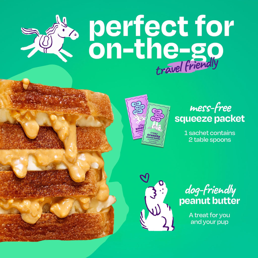 One Trick Pony Organic Crunchy Peanut Butter, Case of 4, 10 Count 1.15 Ounce Packs