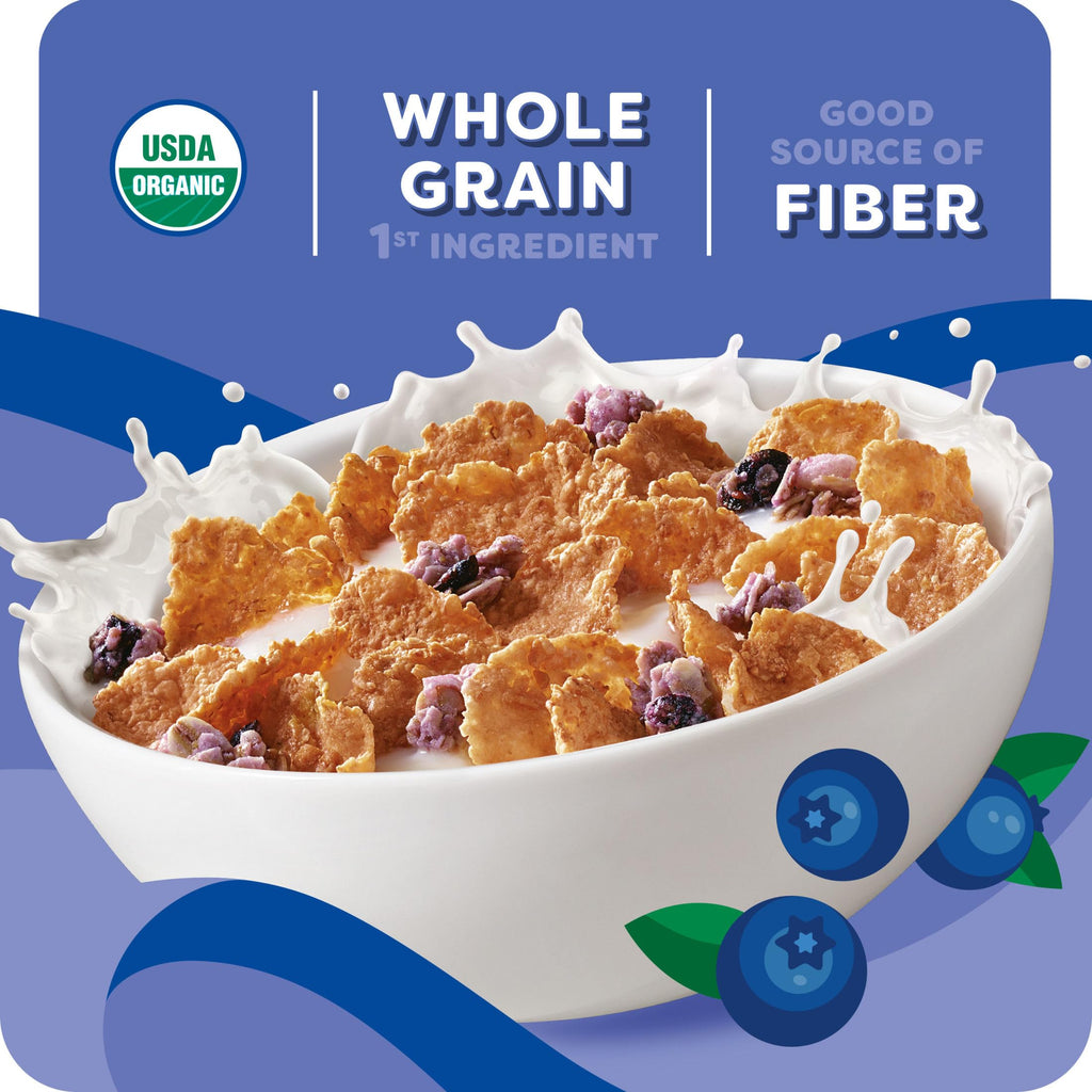 Kashi Blueberry Clusters Organic Breakfast Cereal, Case of 8, 17.2 oz Boxes