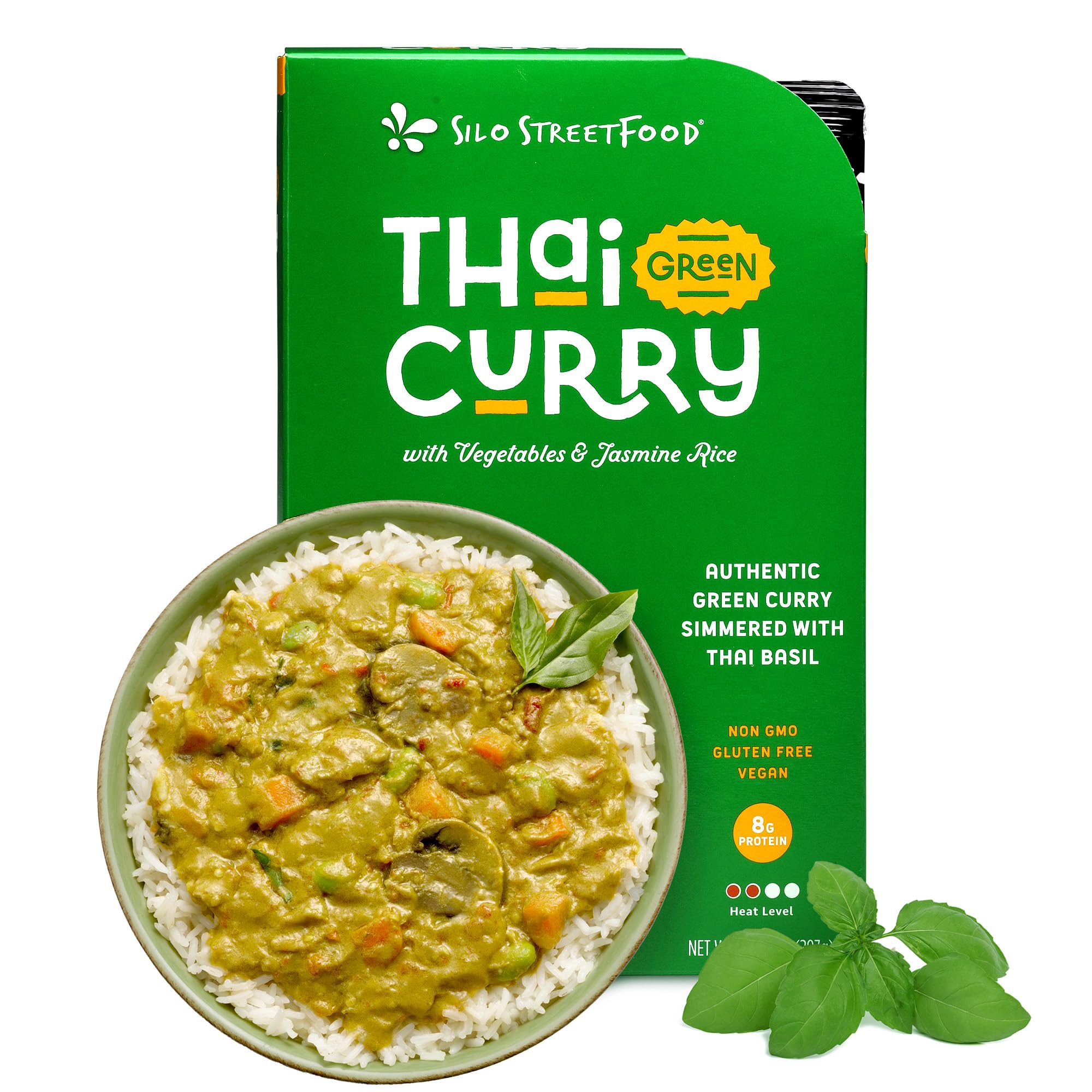Silo Street Food Thai Green Curry with Jasmine Rice, Case of 9, 10.48 oz