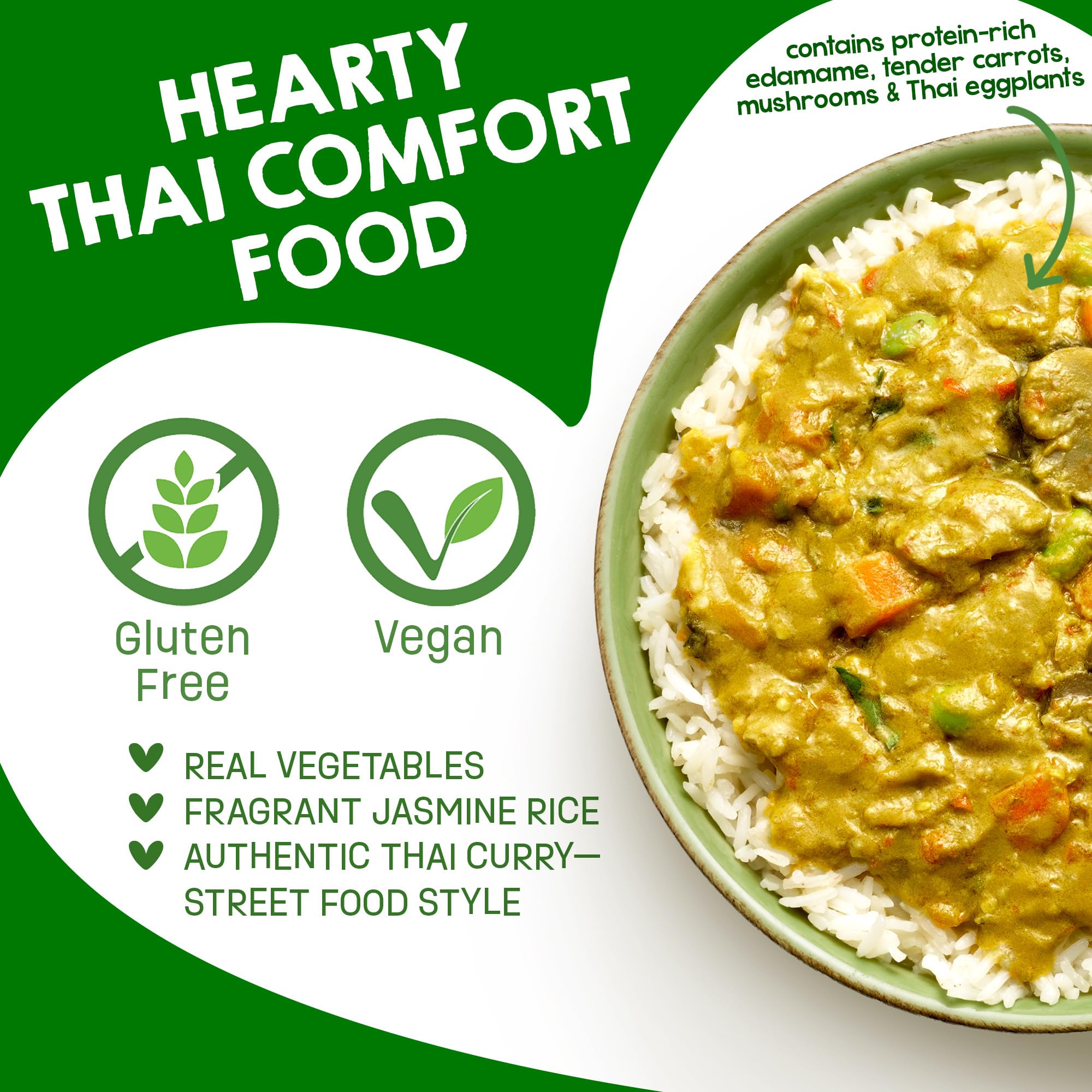 Silo Street Food Thai Green Curry with Jasmine Rice, Case of 9, 10.48 oz