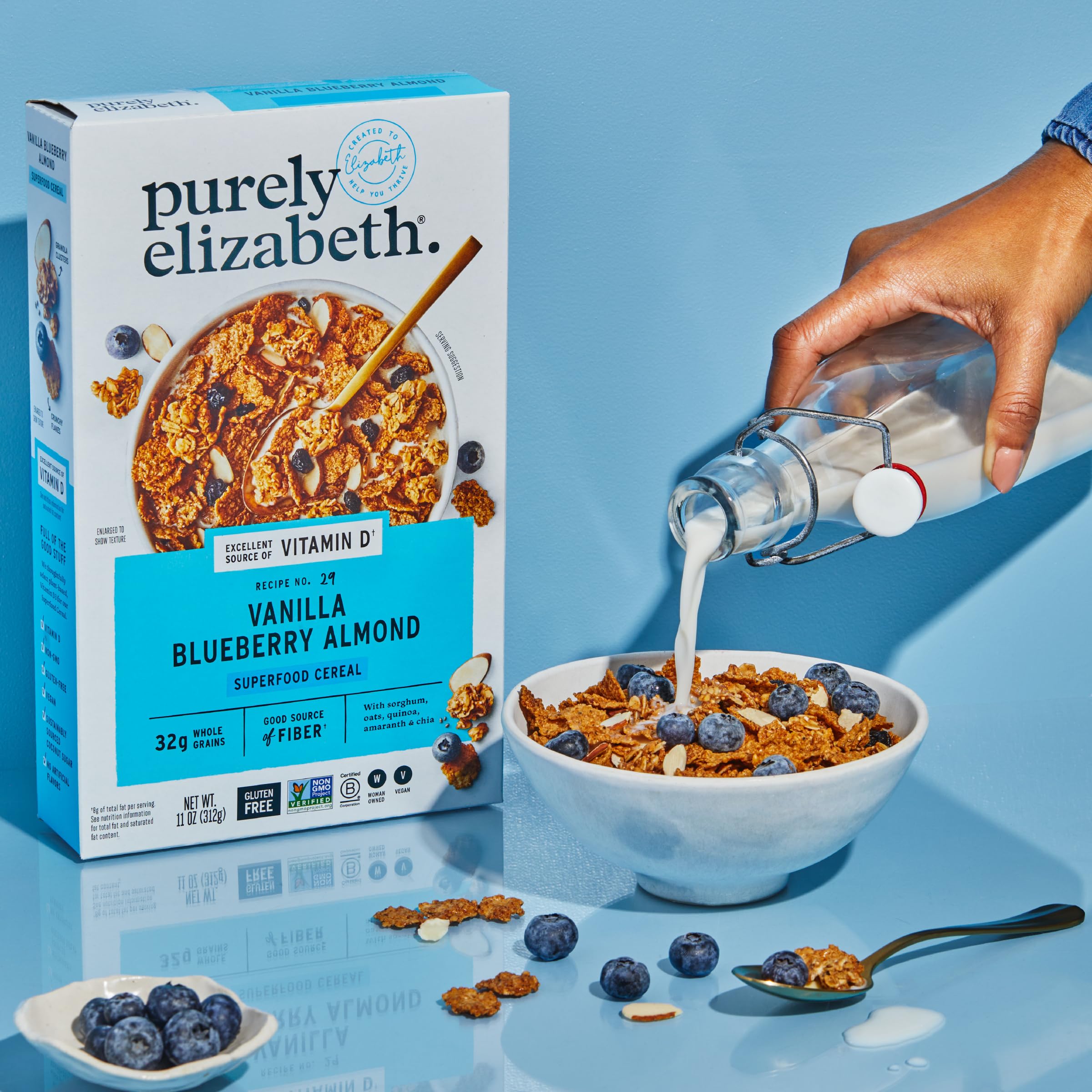 Purely Elizabeth Vanilla Blueberry Almond Superfood Cereal, Case of 10, 11 oz