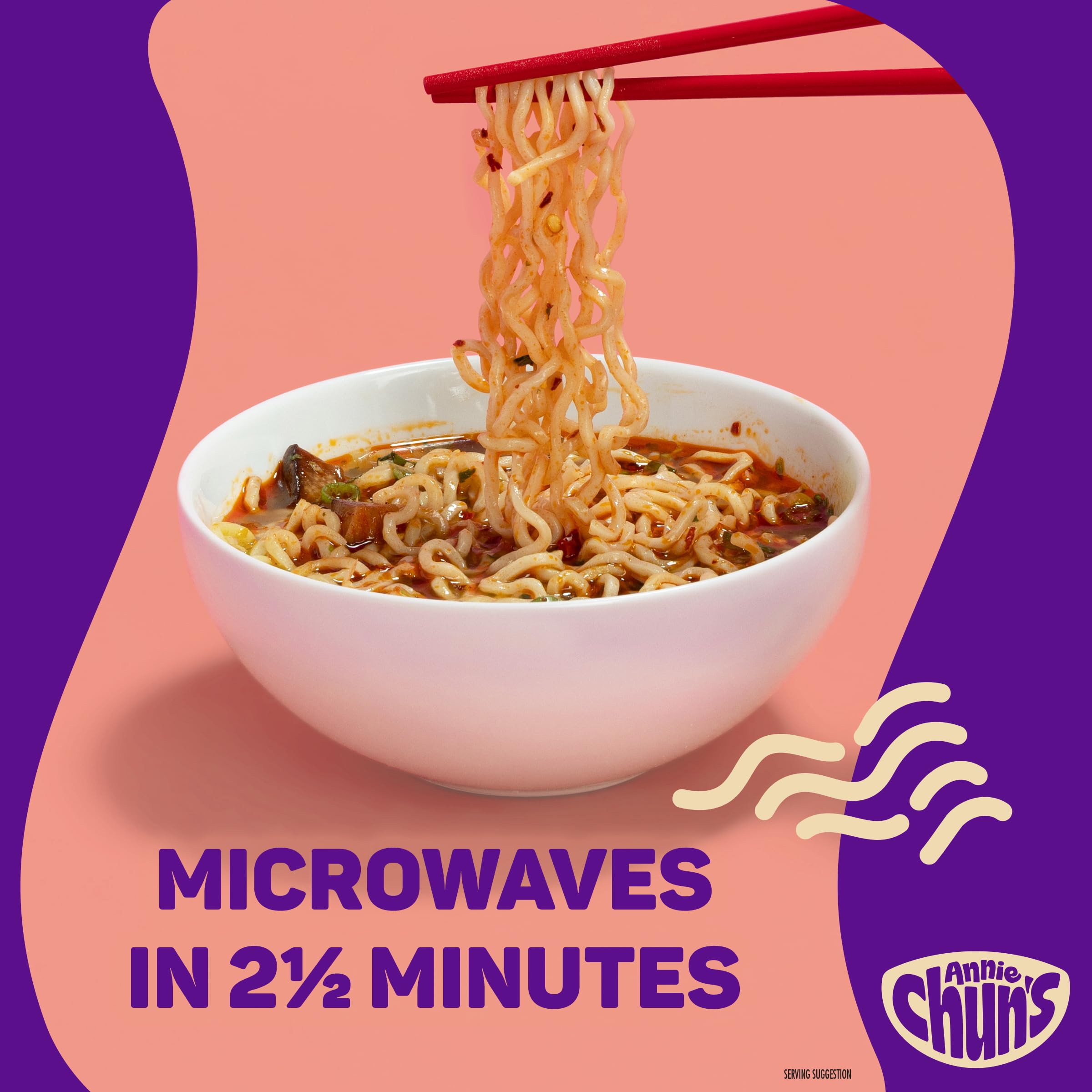 Annie Chun's Spicy Korean Ramen, Case of 6, 5.43 oz Bowls