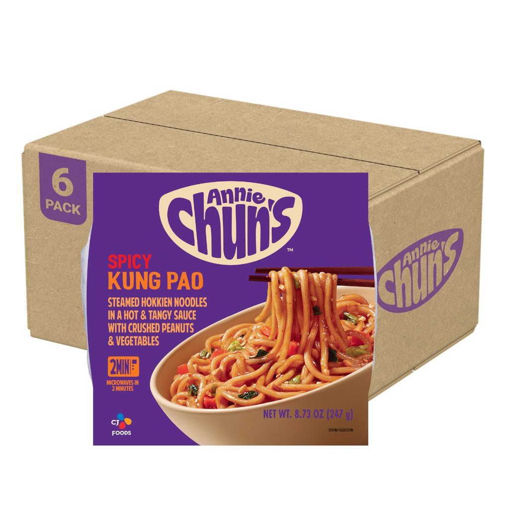 Annie Chun's Spicy Kung Pao Noodle Bowl, Case of 6, 8.73 oz Bowls
