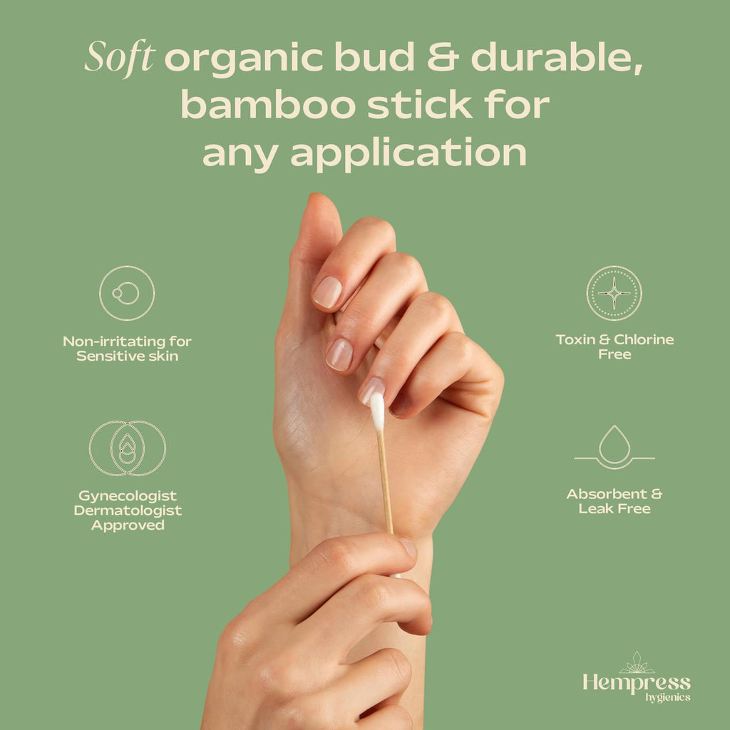 Hempress Hygienics Hemp and Cotton Swabs, 200 Count