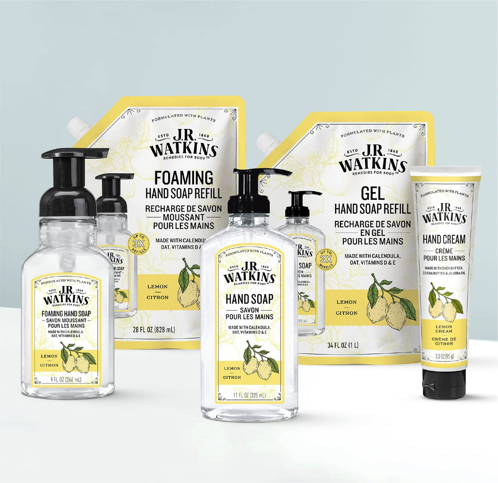 J.R. Watkins Lemon Foaming Hand Soap Refill, Case of 2, 28 fl oz