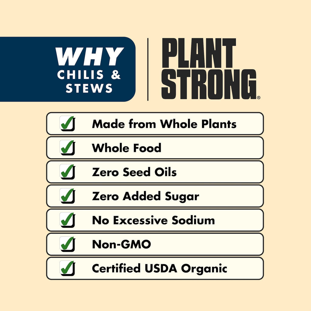 PLANTSTRONG Organic Black Bean Chili, Case of 6, 14.5 oz