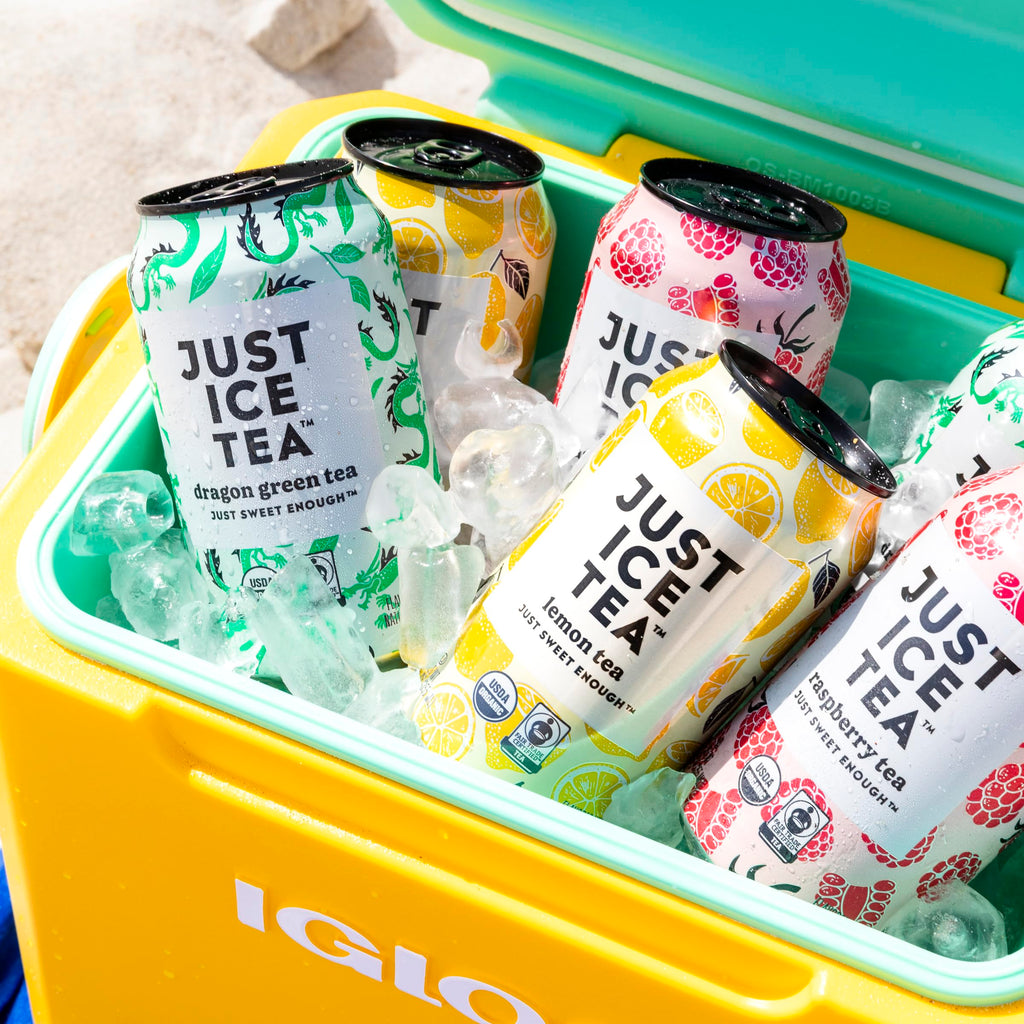 Just Ice Tea Organic Lemon Black Tea, Case of 6, 4-Pack 12 fl oz Cans