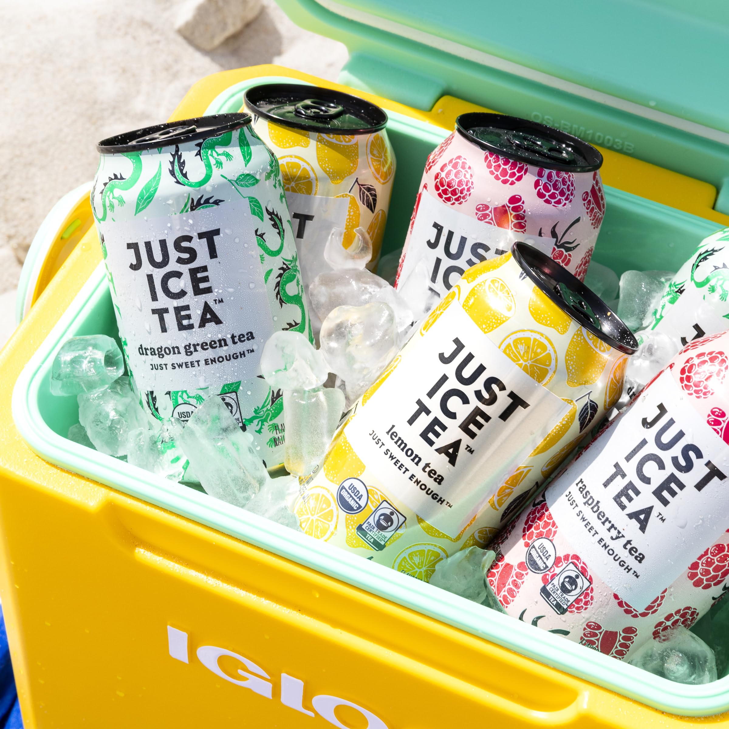 Just Ice Tea Organic Lemon Black Tea, Case of 6, 4-Pack 12 fl oz Cans