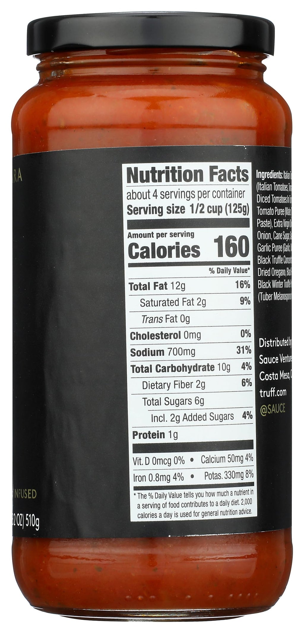 TRUFF Black Truffle Marinara Sauce, Case of 6, 18 Ounce