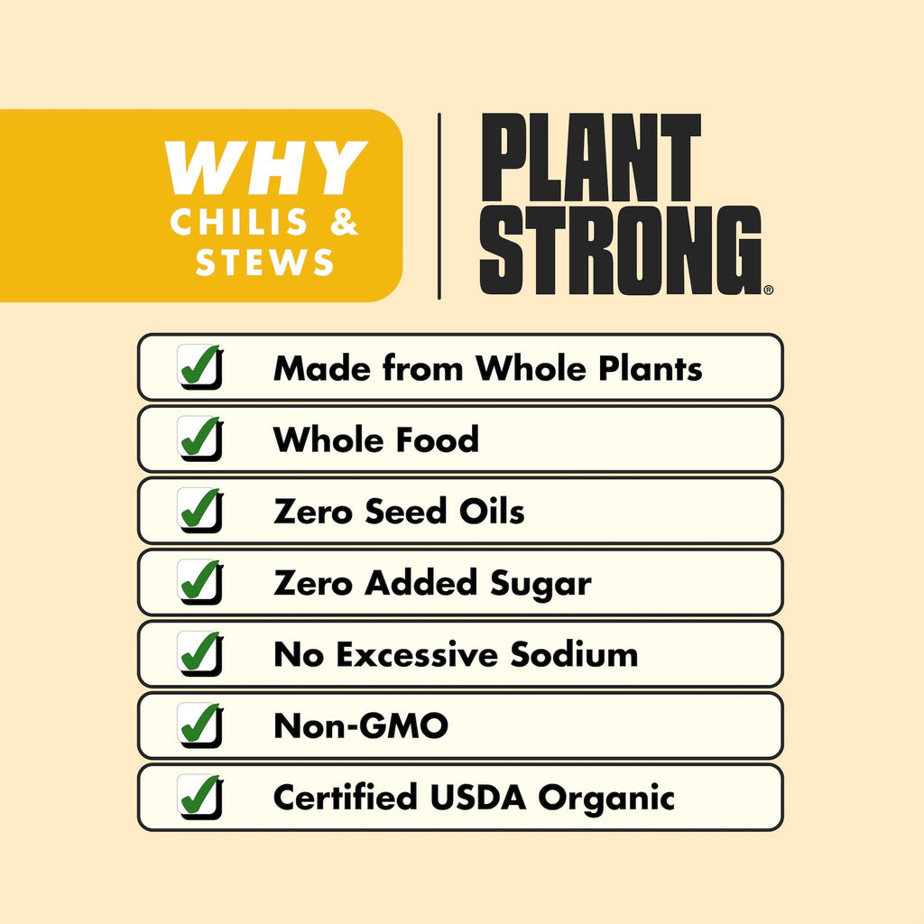 PLANTSTRONG Organic Creamy White Bean Chili, Case of 6, 14.5 Ounce