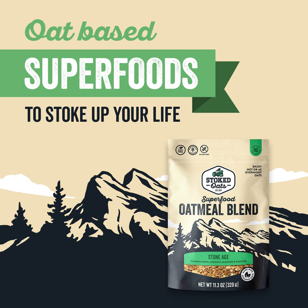 Stoked Oats Stone Age Oatmeal, Case of 8, 11.3 oz