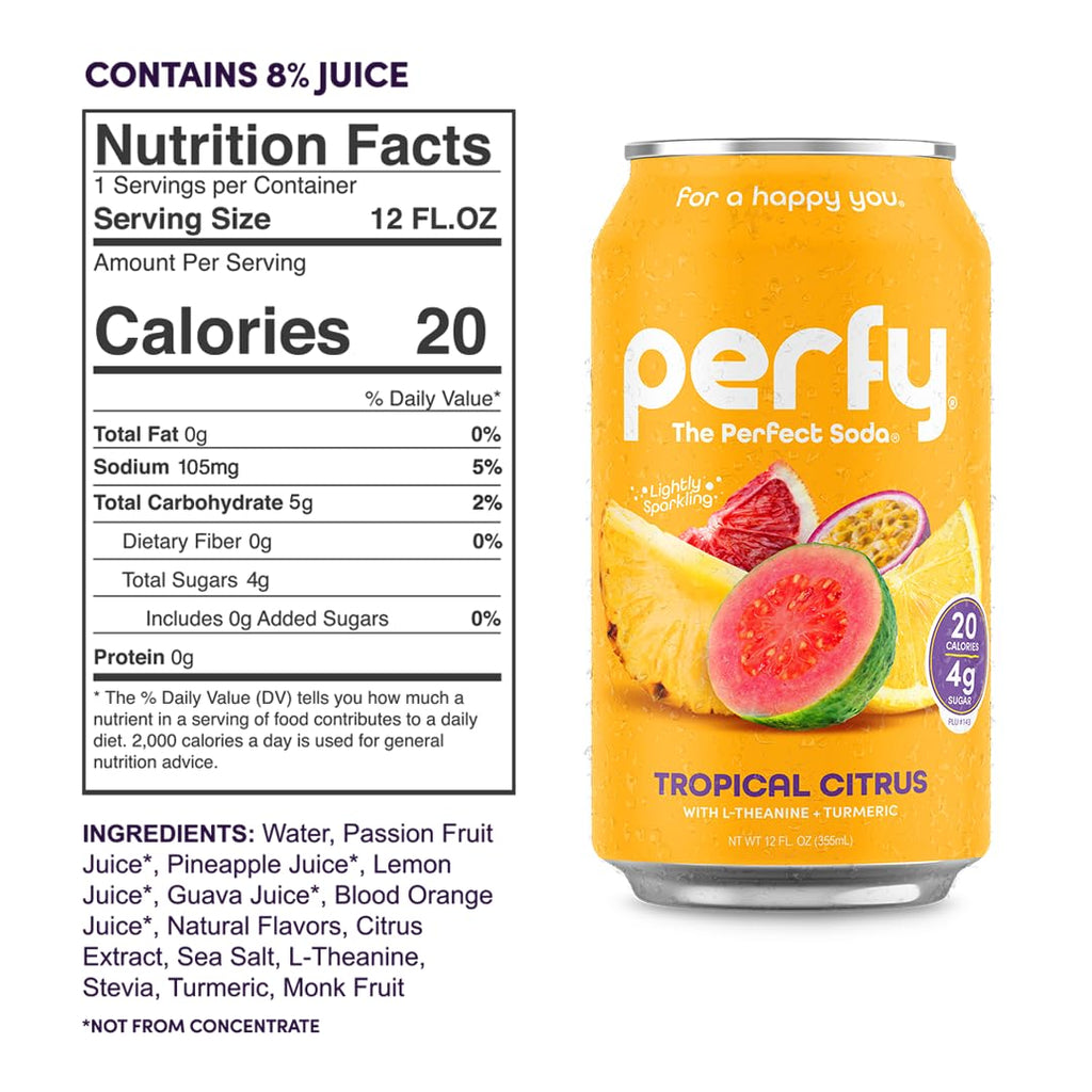 Perfy Tropical Citrus Drink, Case of 12, 12 fl oz