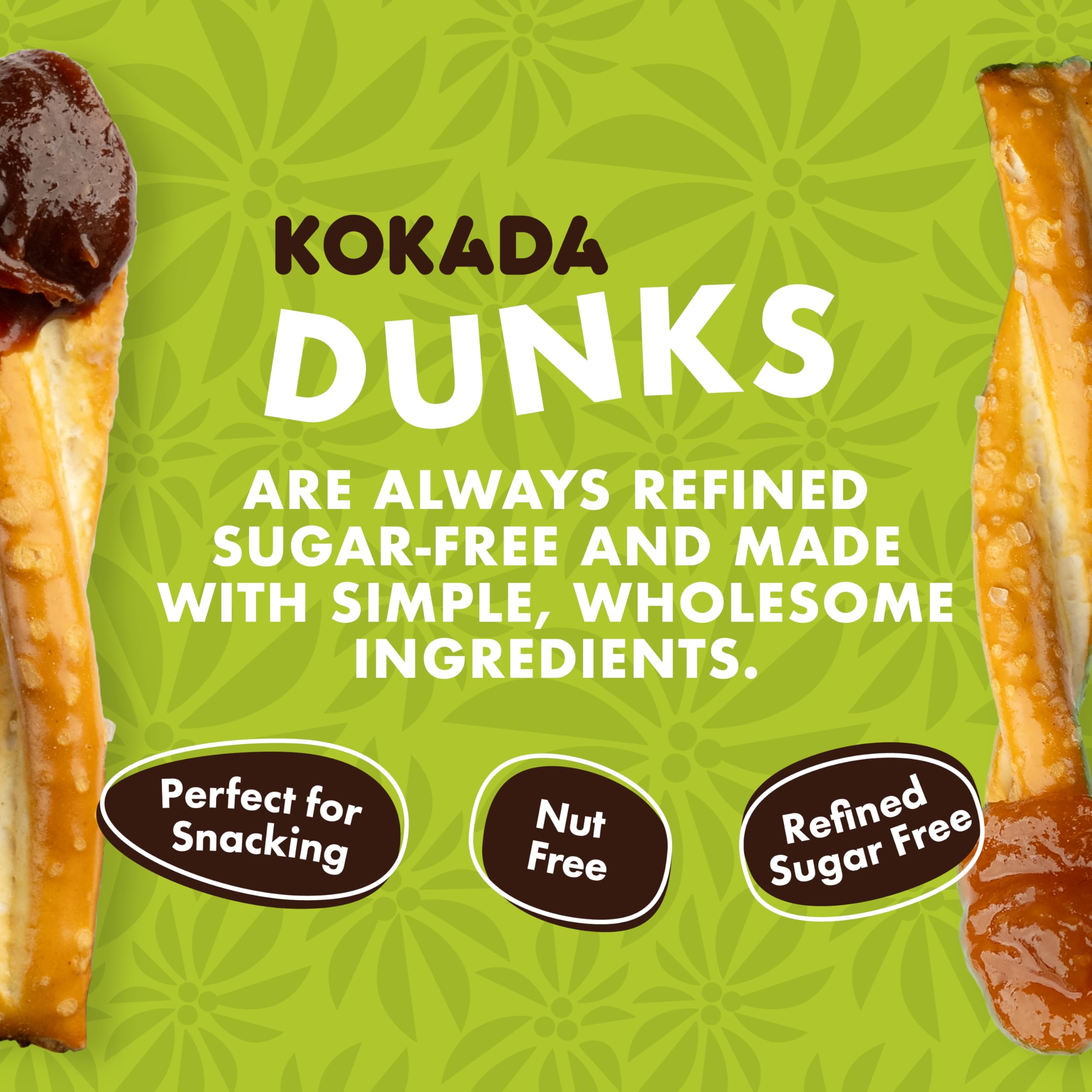 Kokada Brownie Pretzel Dunks, Case of 8, 9.6 oz