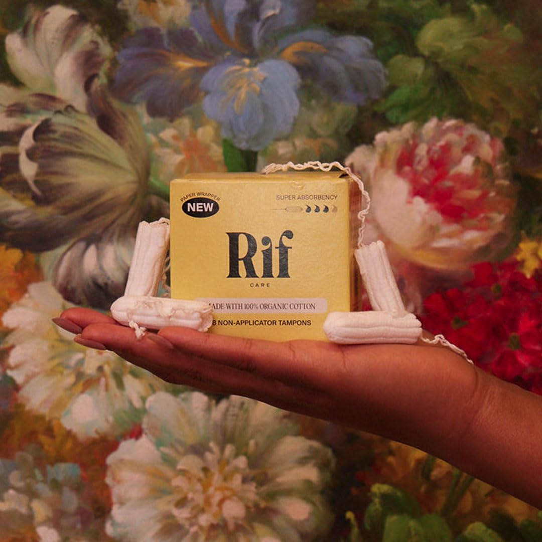 Rif Care Organic Cotton Super Tampons, 18 Count