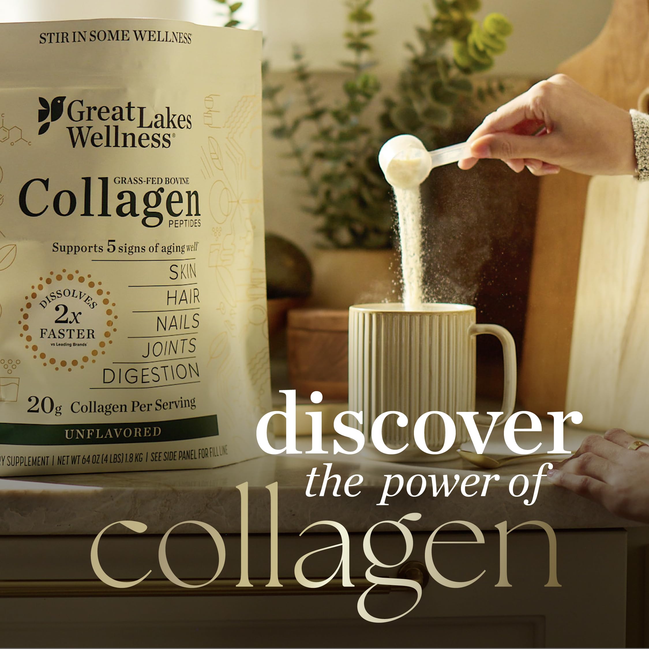 Great Lakes Wellness Daily Keto Collagen Non-Dairy Creamer, Vanilla, 14.1 Ounce