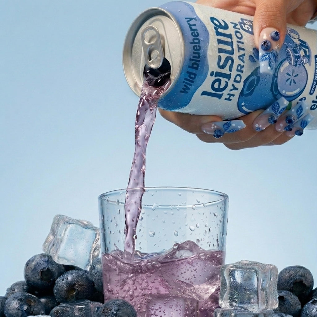 Leisure Project Blueberry Electrolyte Water, Case of 12, 16 Fluid Ounce Bottles