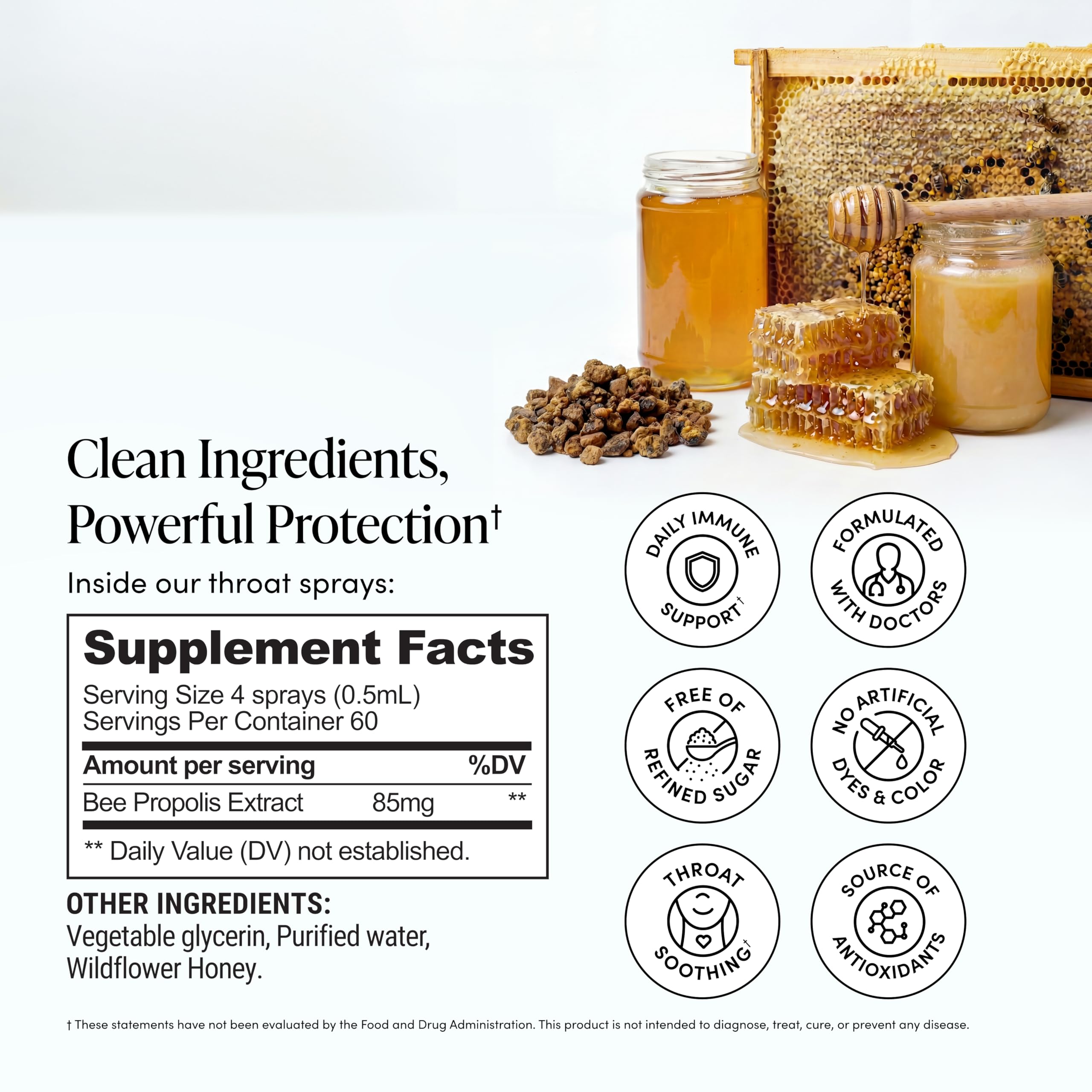 Beekeeper's Naturals B.Immune Propolis Throat Spray, Case of 6, 1 fl oz