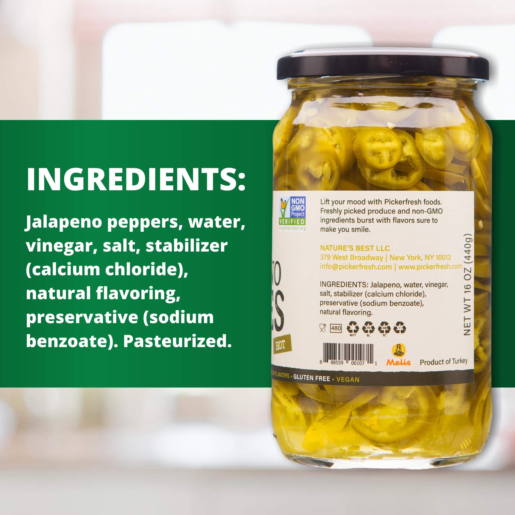 Pickerfresh Jalapeno Slices, Case of 6, 16 Fluid Ounce Jars
