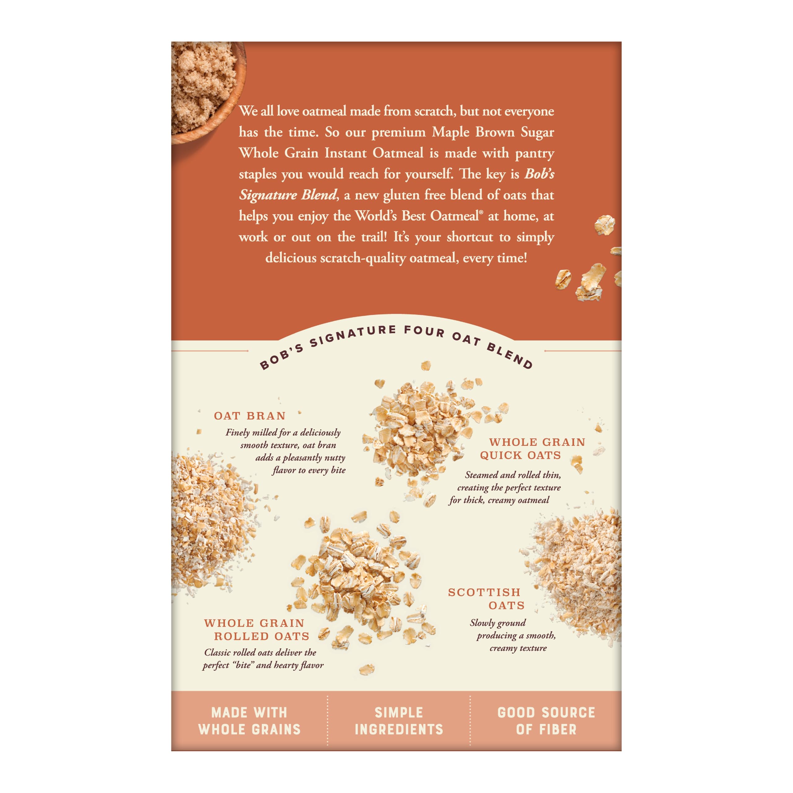 Bob's Red Mill Brown Sugar Maple Instant Oatmeal, Case of 4, 9.52 Ounce Boxes