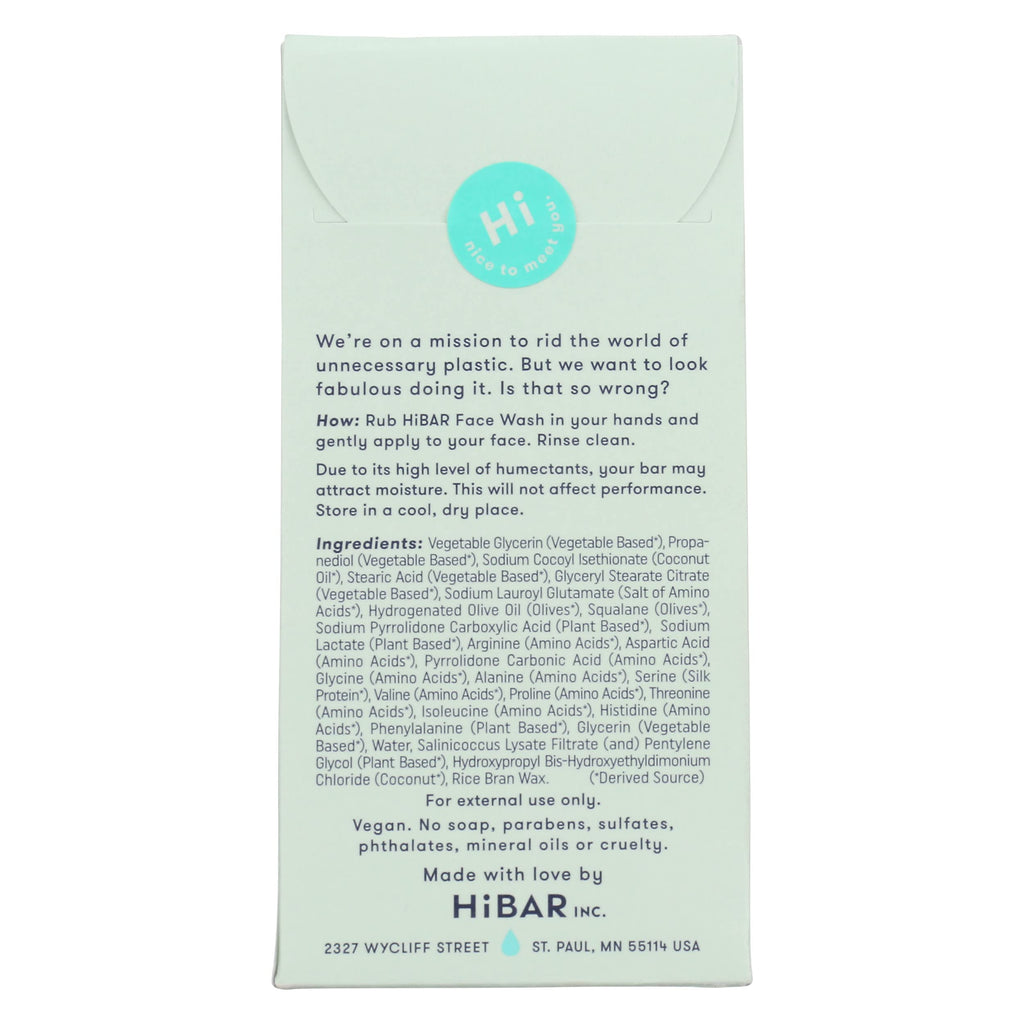 HiBar Solid Cleanse Face Wash, 2.4 Ounce