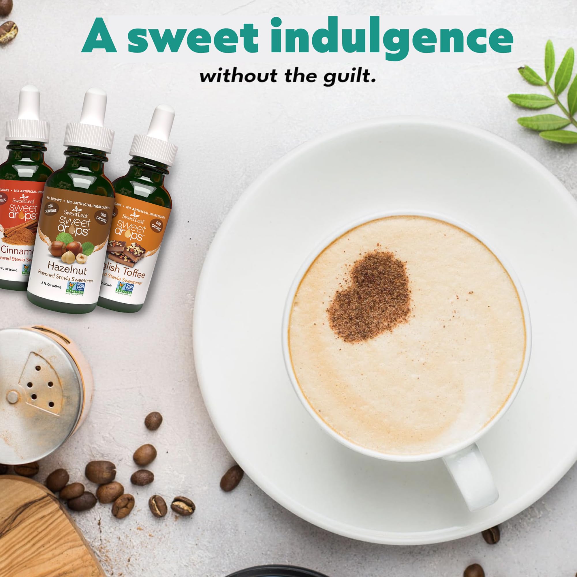 SweetLeaf Sweet Drops Hazelnut Stevia Sweetener, Case of 6, 2 fl oz