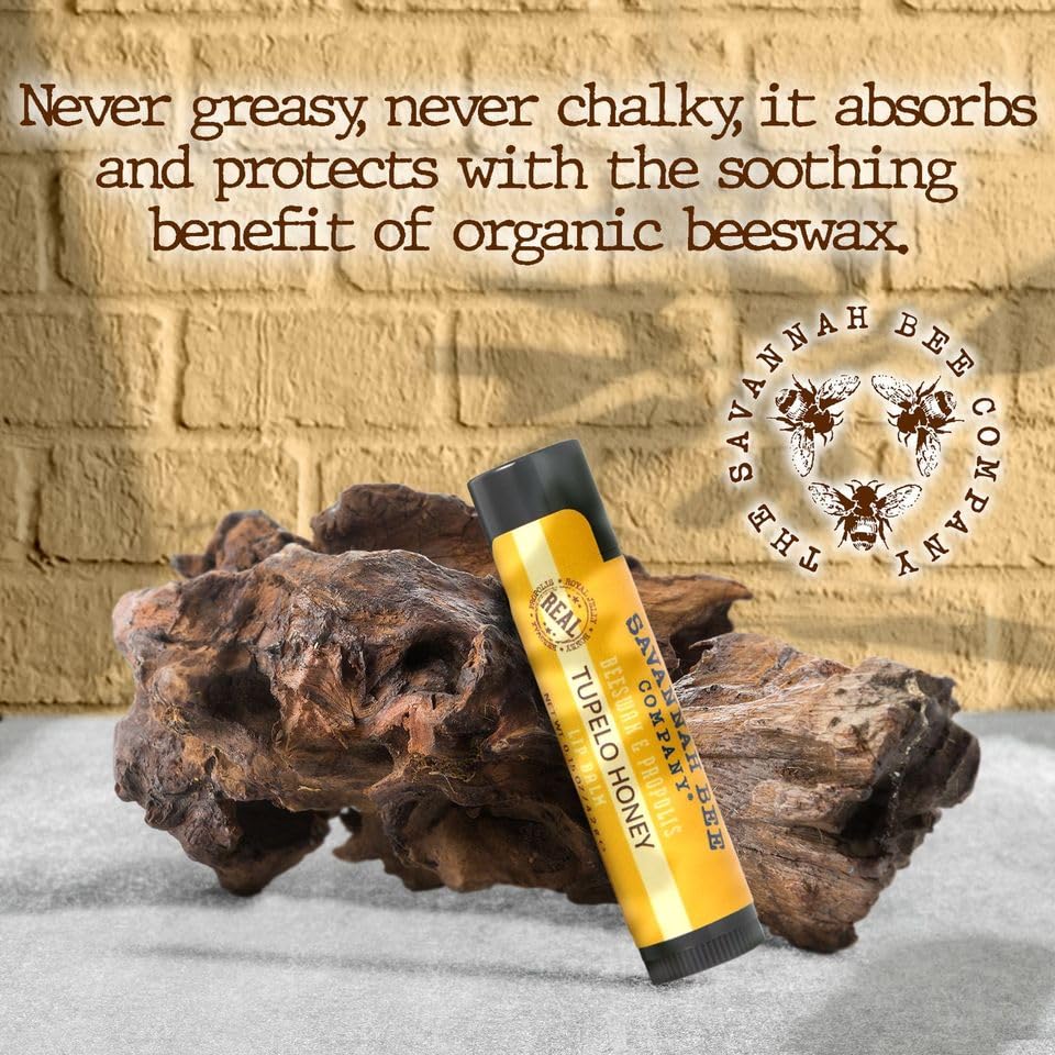 Savannah Bee Company Tupelo Honey Lip Balm, Case of 36, 0.15 Oz Tubes