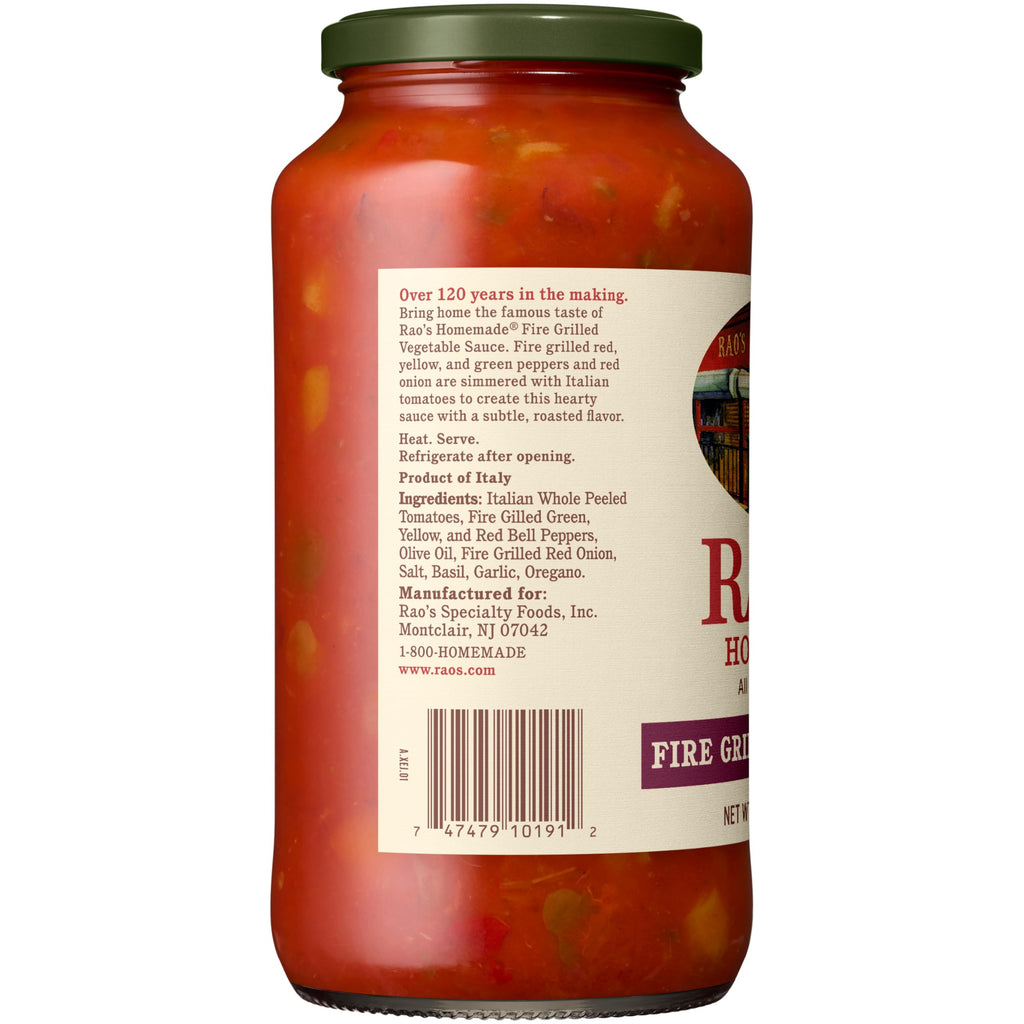 Rao's Homemade Fire Grilled Vegetable Pasta Sauce, Case of 12, 24 Oz Jars