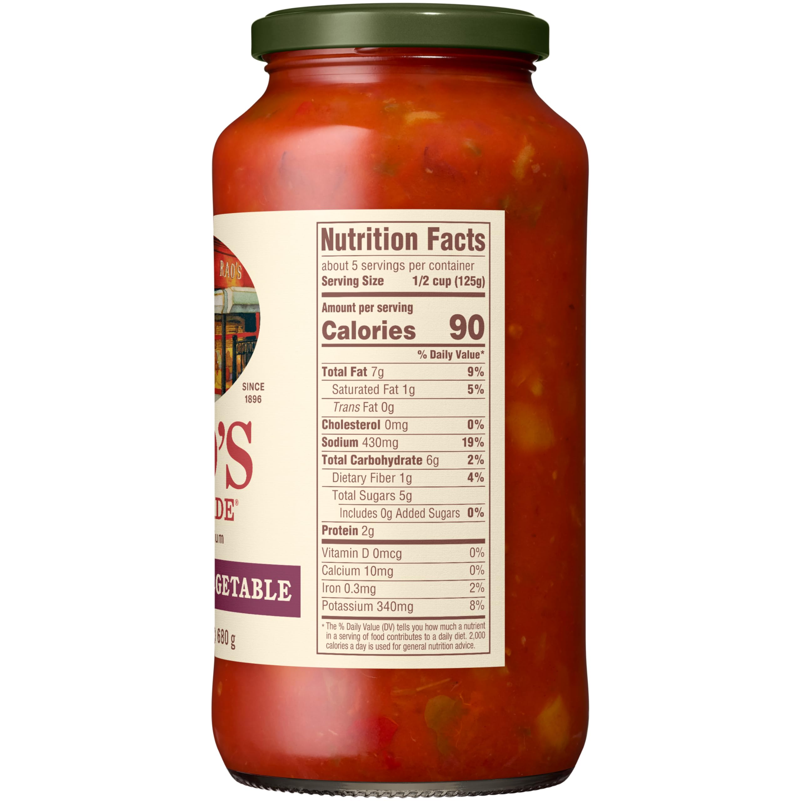 Rao's Homemade Fire Grilled Vegetable Pasta Sauce, Case of 12, 24 Oz Jars