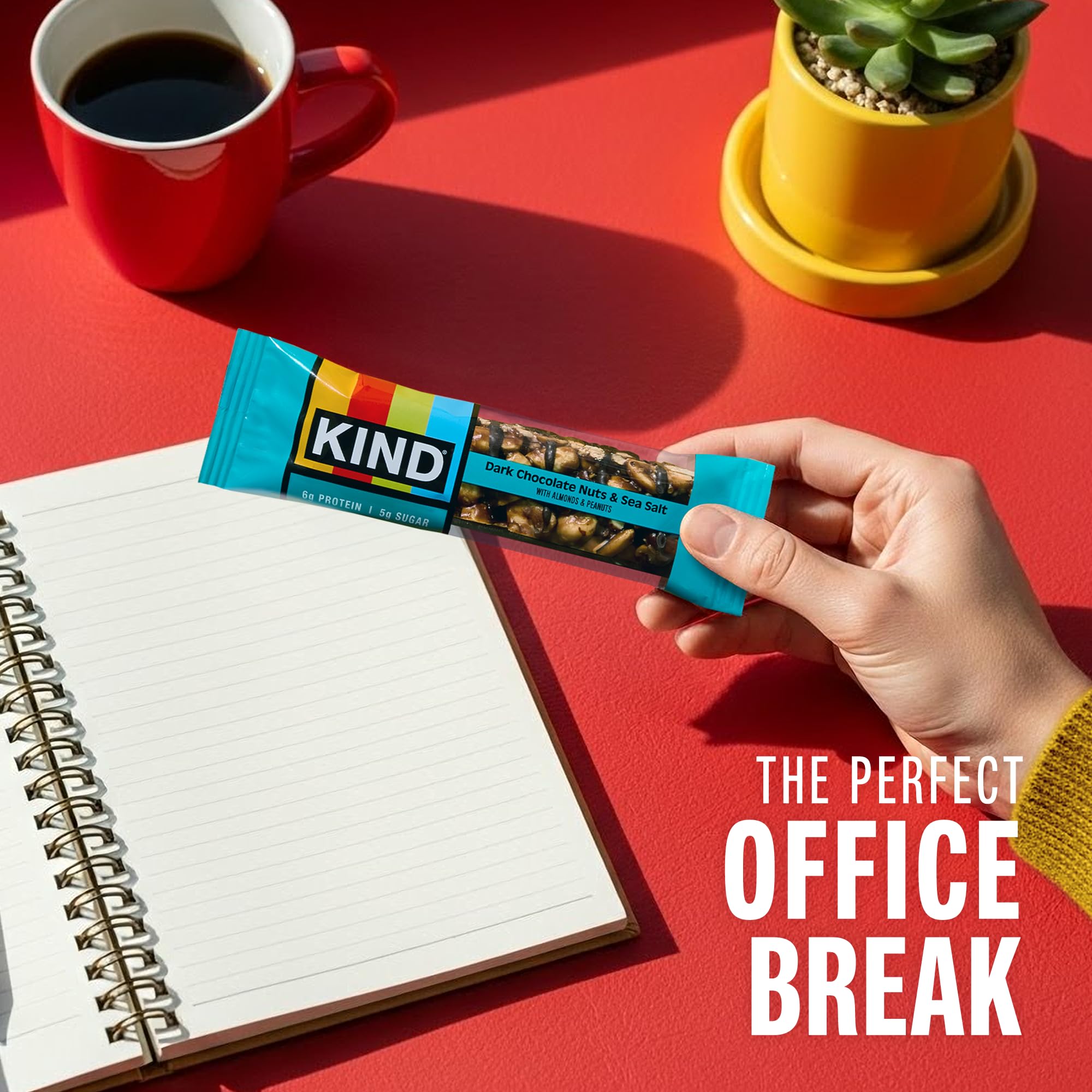KIND Dark Chocolate Nuts and Sea Salt Snack Bars, Case of 6, 6 Count Boxes, 1.4 Oz Bars
