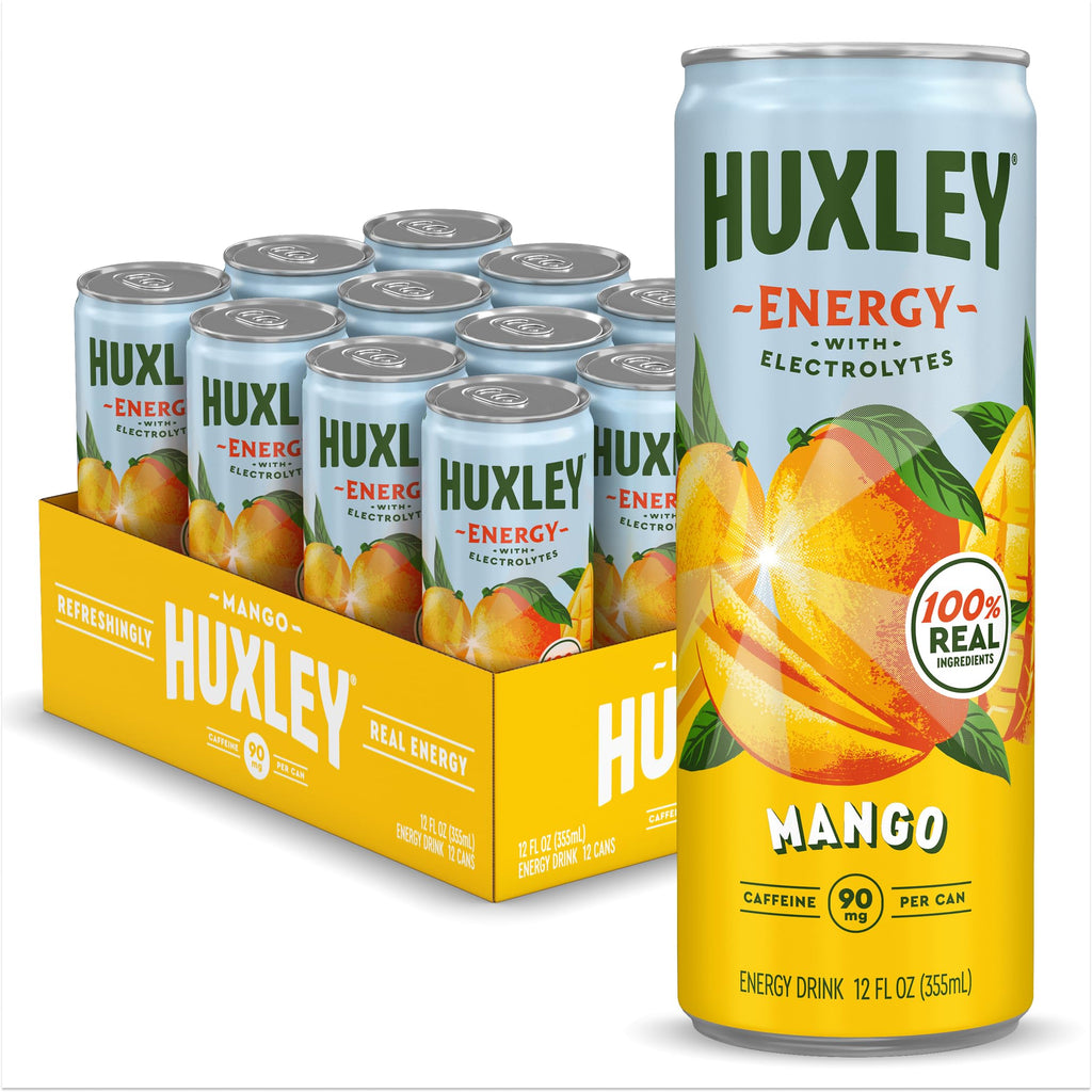Huxley Mango Mesa Energy Drink, Case of 12, 12 Fl Oz Cans