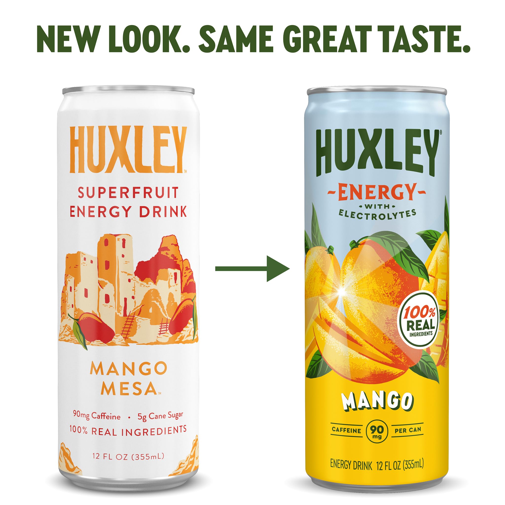 Huxley Mango Mesa Energy Drink, Case of 12, 12 Fl Oz Cans