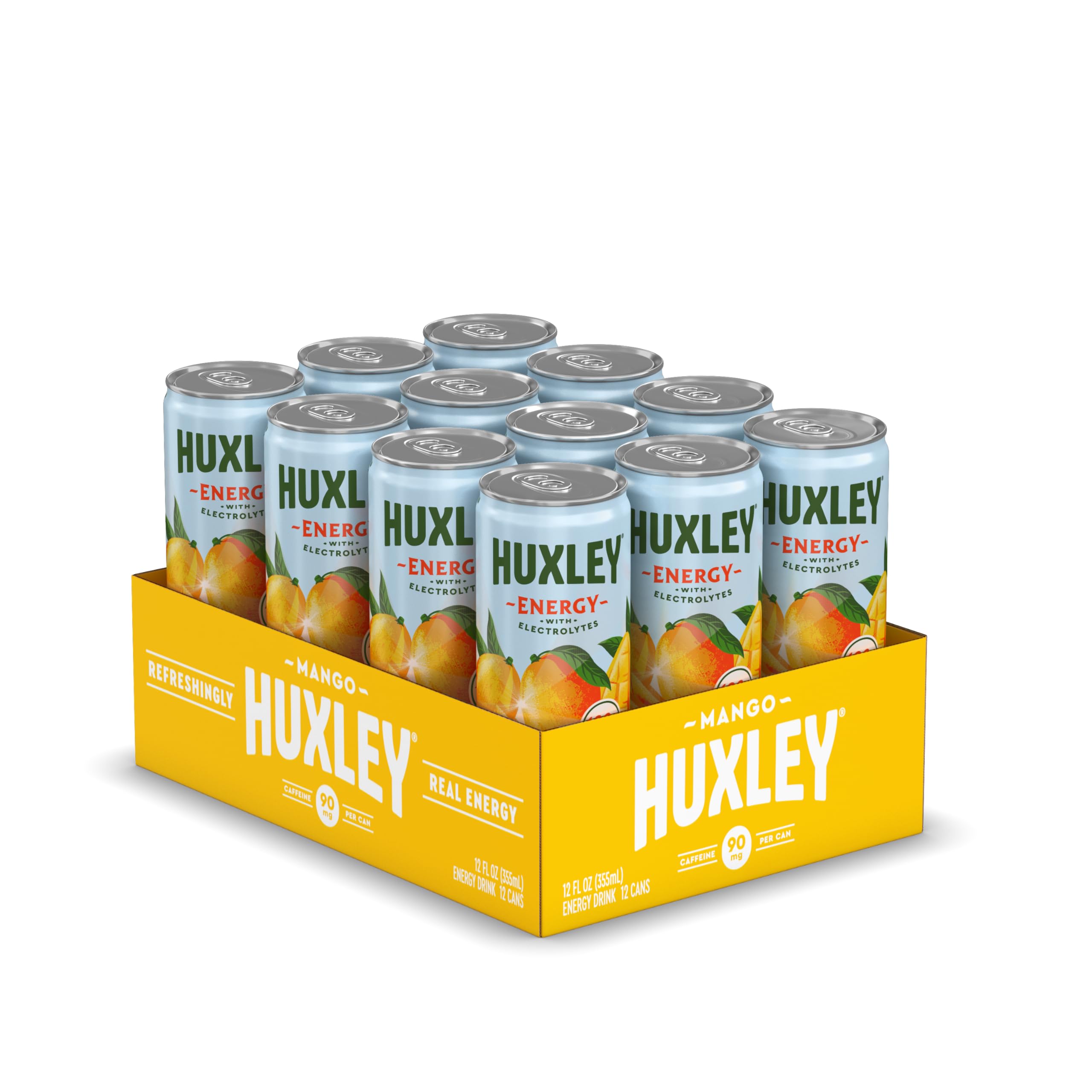 Huxley Mango Mesa Energy Drink, Case of 12, 12 Fl Oz Cans